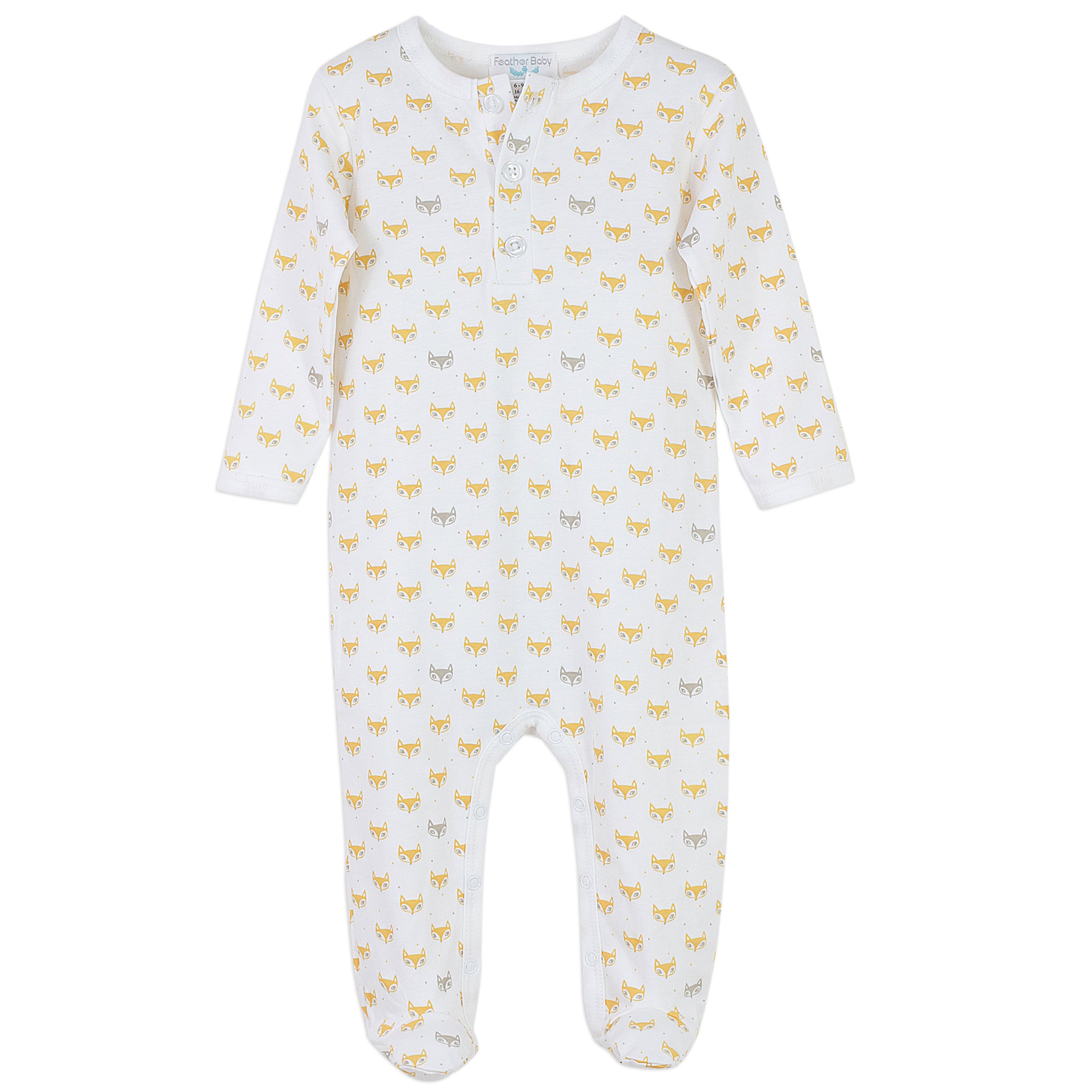 Feather Baby Boys Clothes Pima Cotton Long Sleeve Henley Sleep 'N Play Footie Romper