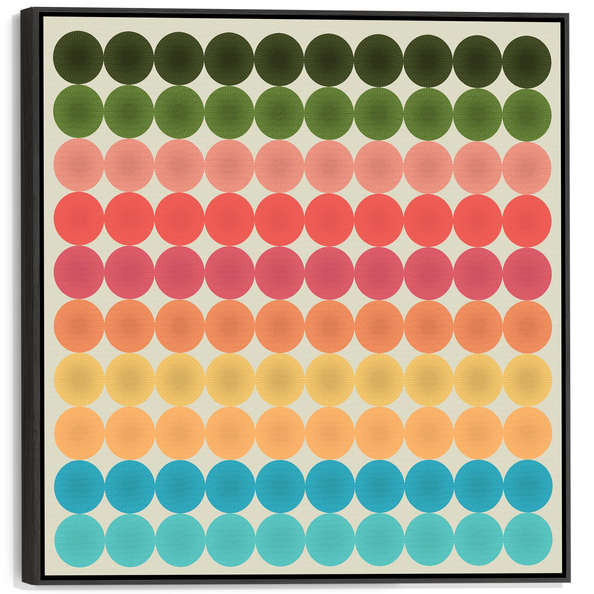 Wallfillers Large Modern Colourful Wall Art - Abstract Framed Canvas - FFs2111 - XL - 100x100cm