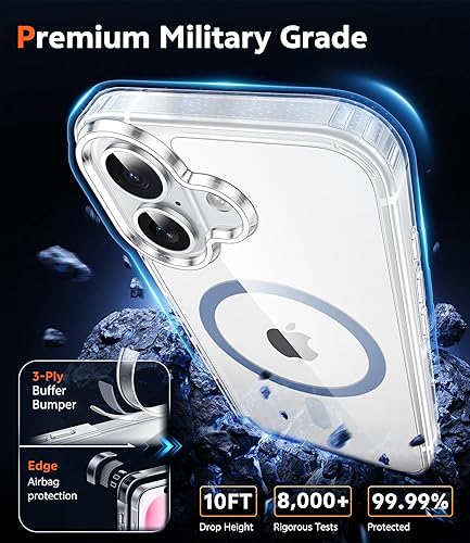 Miniatura 286 de Fntcase Funda para iPhone 15 Plus y 14 Plus de 6.7 pulgadas, magnética, a prueba de golpes de grado militar, antiamarilleo, delgada, protectora