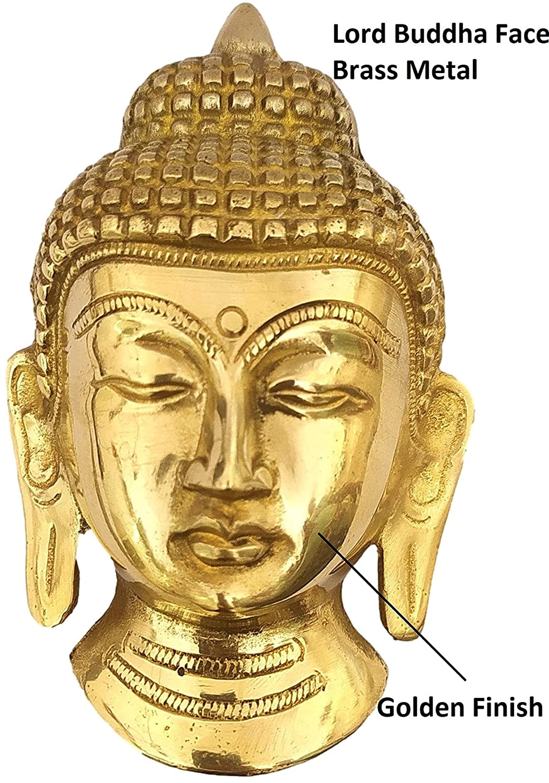 QT Shopping Buddha Head Idol Wall Mount Buddhist Sculpture Showpiece for Peace Meditation & Protection Sculpture Handmade in Nepal