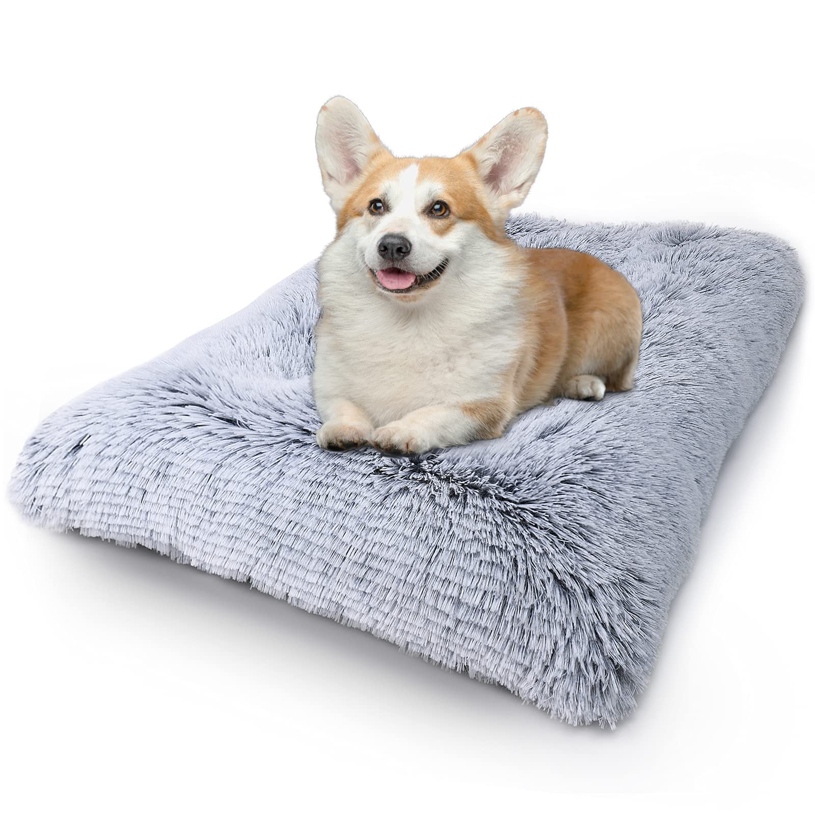 Vonabem Dog Bed Crate Pad, Deluxe Plush Soft Pet Beds, Washable Anti-Slip Dog Crate Bed for Large Medium Small Dogs and Cats,Dog Mats for Sleeping and Anti Anxiety, Fulffy Kennel Pad