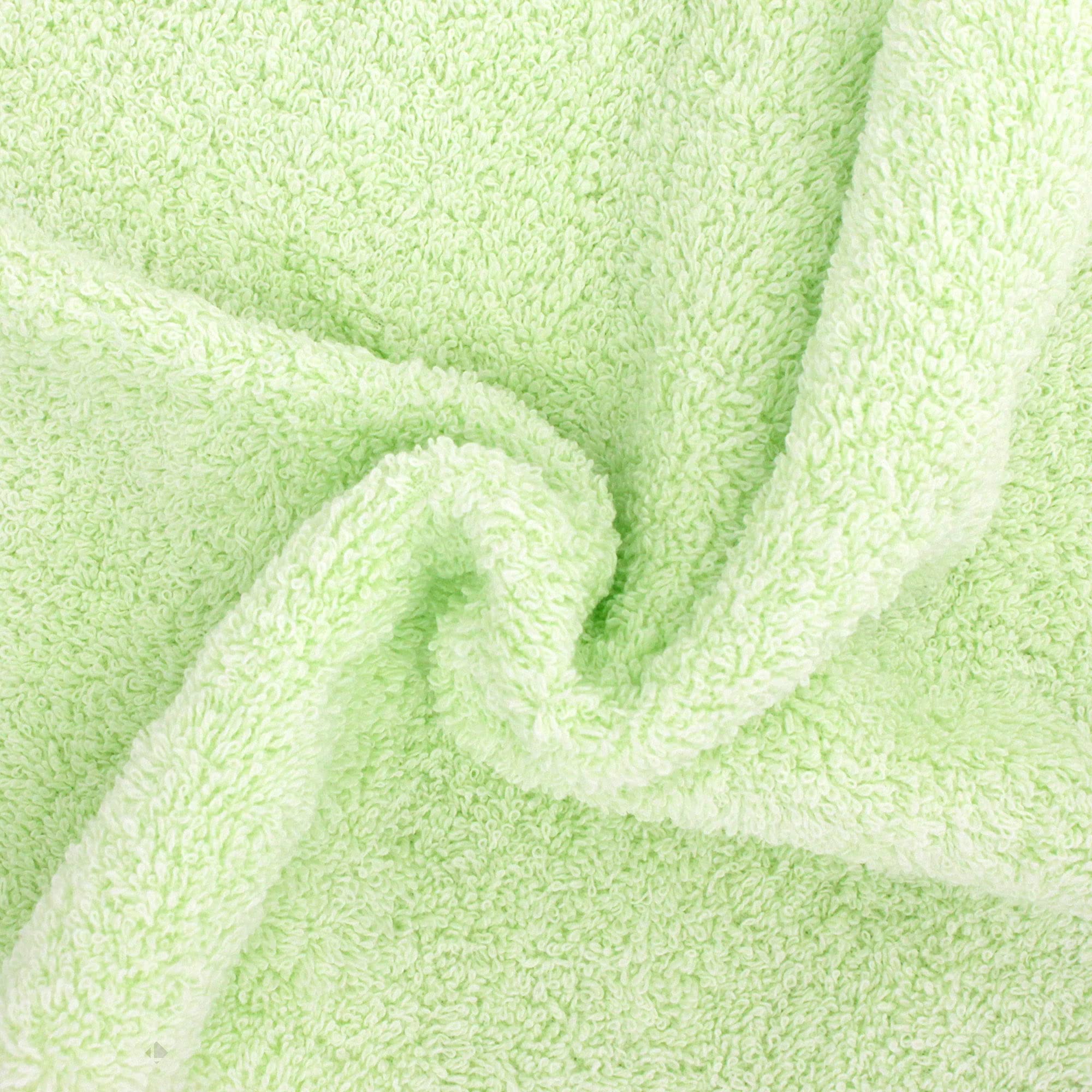 Drap De Douche 70x140 Cm Pur Coton Collection Horizon Rayures Vert - 500g/m²
