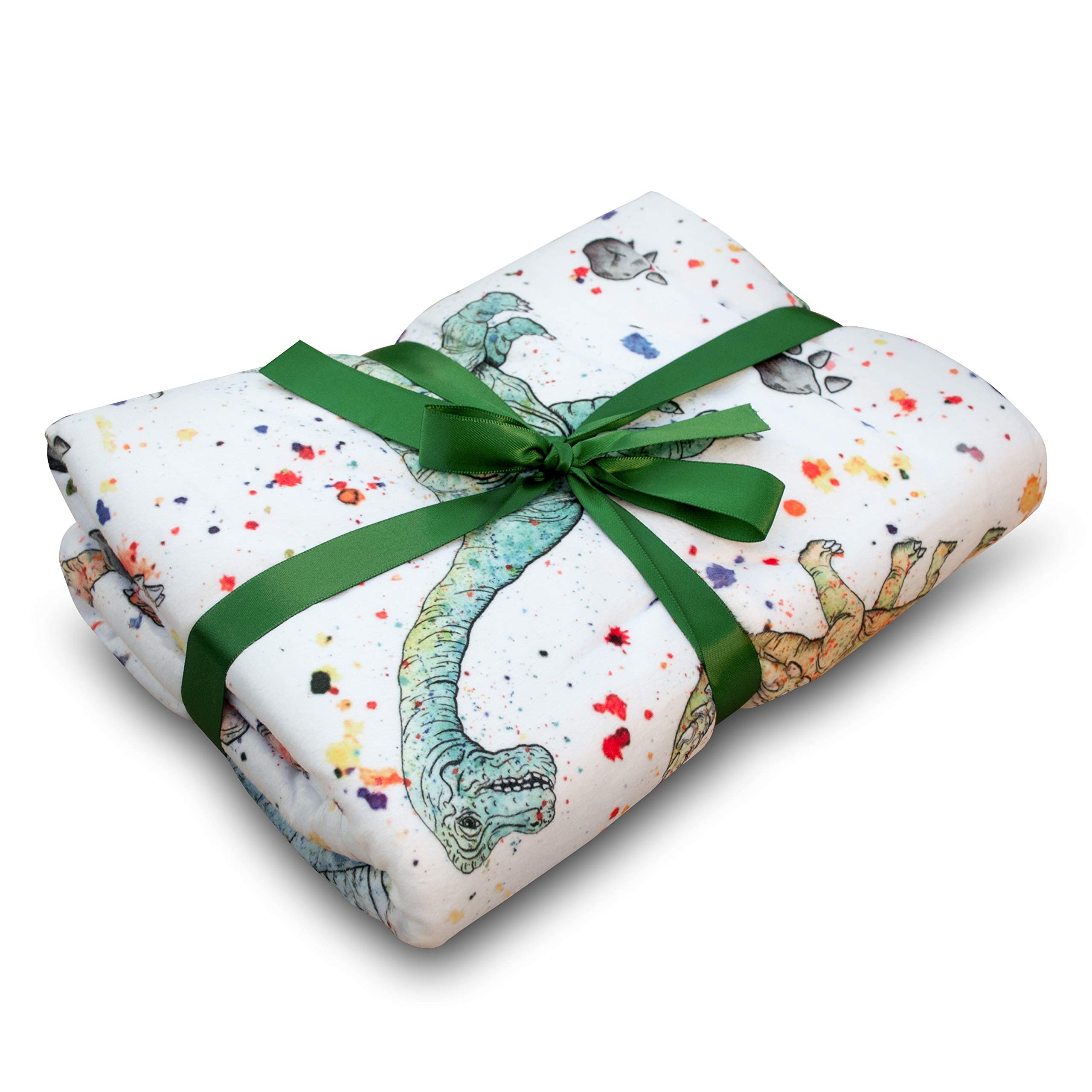 Jaxson's World Watercolor Dinosaur Theme Minky Blanket | Unique Baby and Toddler Gift