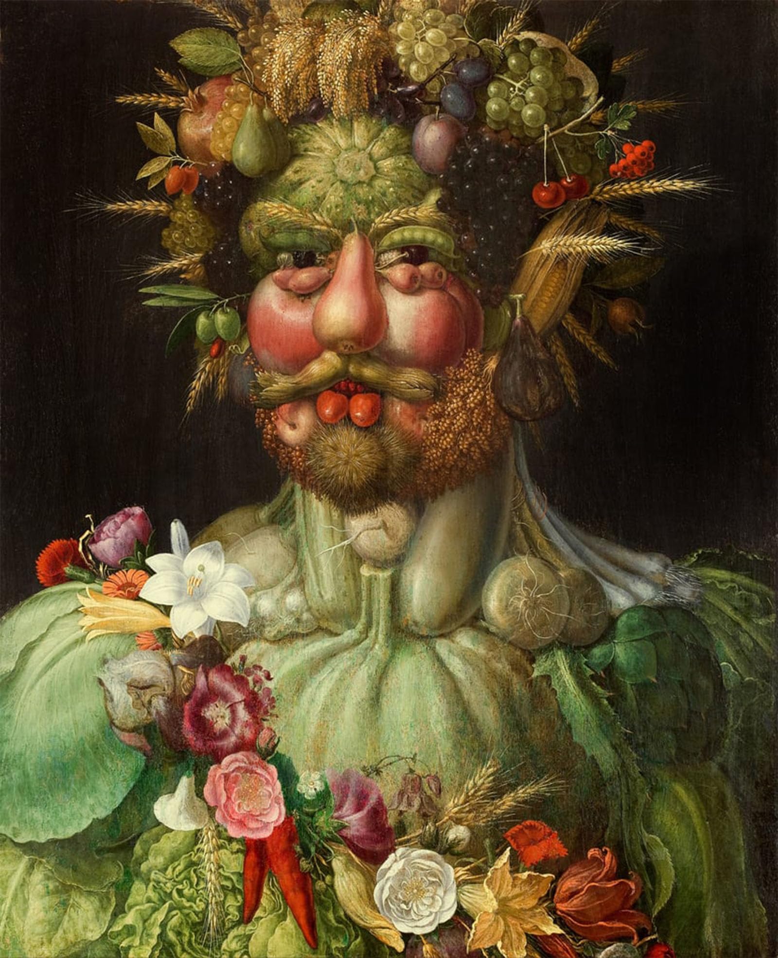 Posteriik No Frame Vintage Classic Picture Landscape Artwork Vertumnus By Giuseppe Arcimboldo Portrait Canvas Painting For Office Home Decor 60X90cm