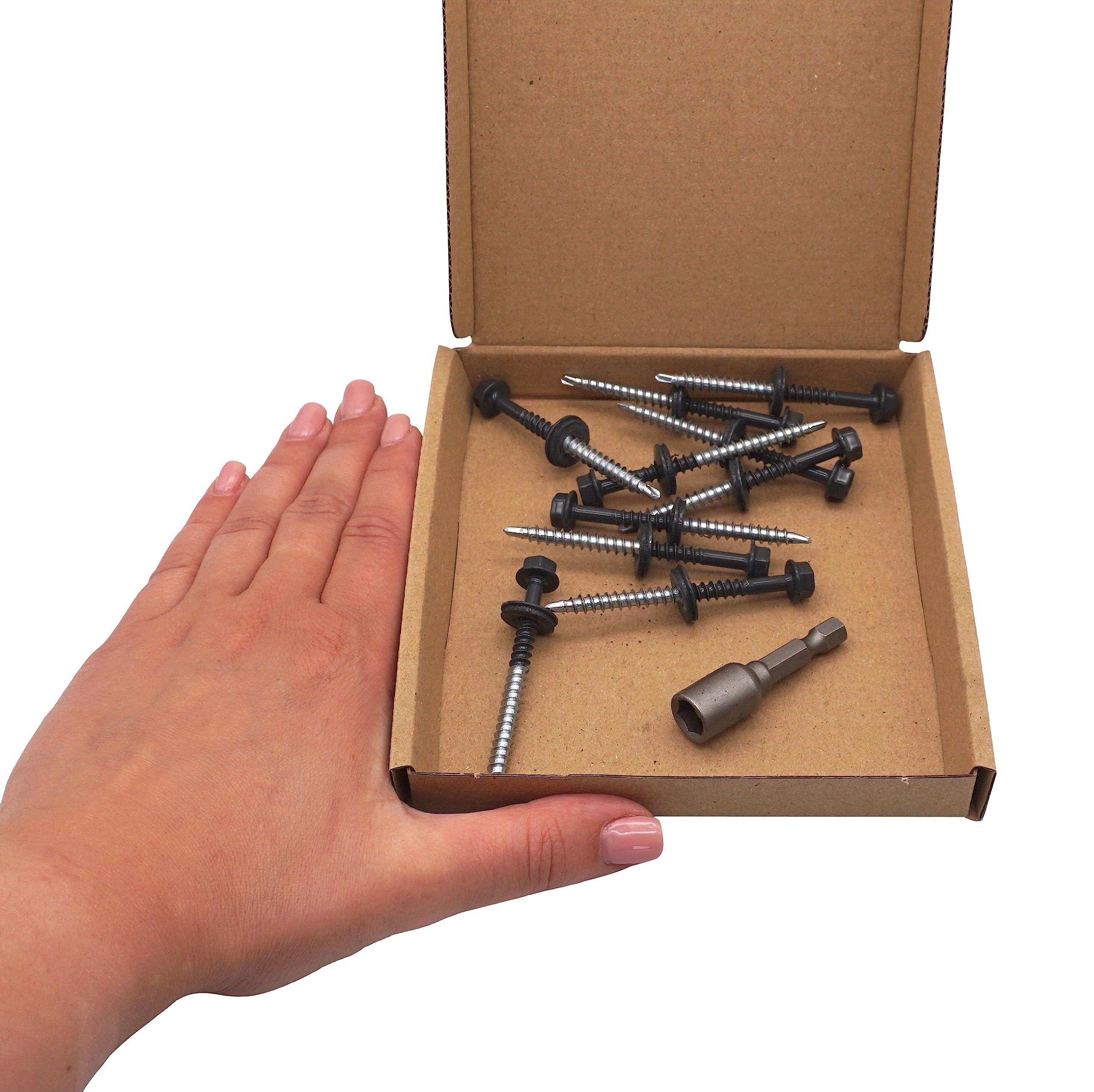 Dakschroeven 6.0x50mm in combinatie met drukverdeelplaat staal 70mm
