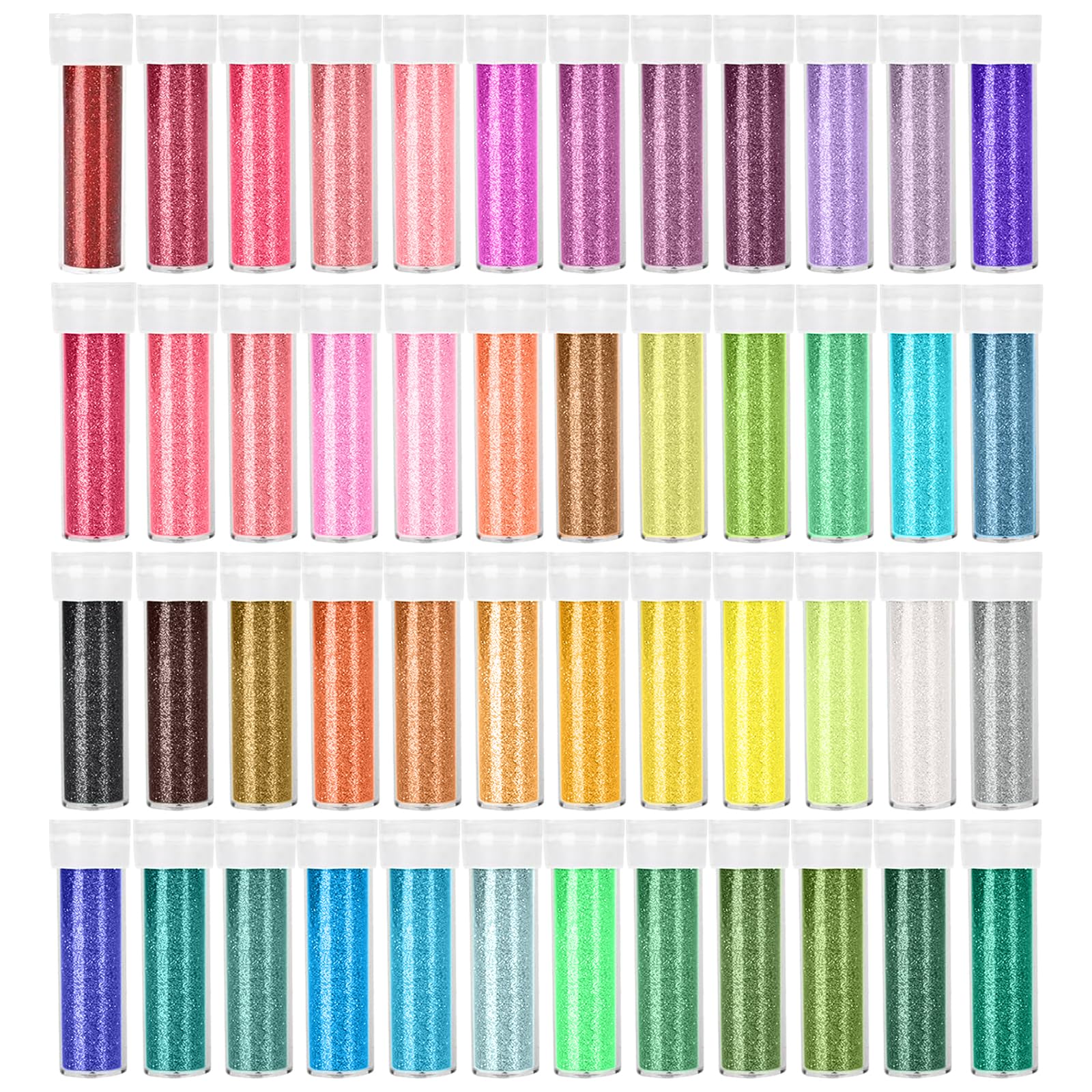 GIBOHOM Set 48 Colori Glitter Olografico Ecologico per Resina, Pittura, Decorazioni, Manicure, Parrucchieri, Trucco, Feste, Artigianato - 240g Polvere Brillantini Multicolore