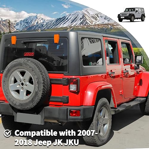 Vista 87 de Voodonala Cubierta de bisagra para puerta trasera derecha e izquierda para Jeep JL 2018-2025 Jeep Wrangler JL JLU Accesorios exteriores, negro