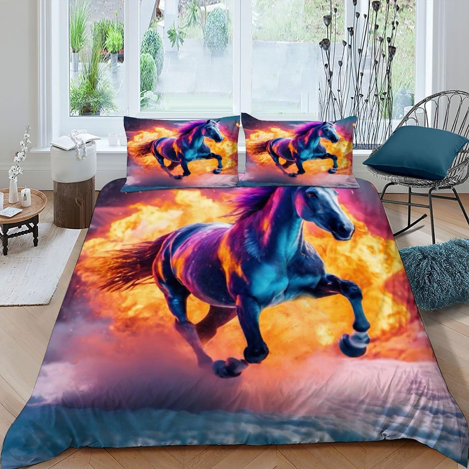 Housses de couettes lion microfibre hypoallergénique et facile à laver 135x200