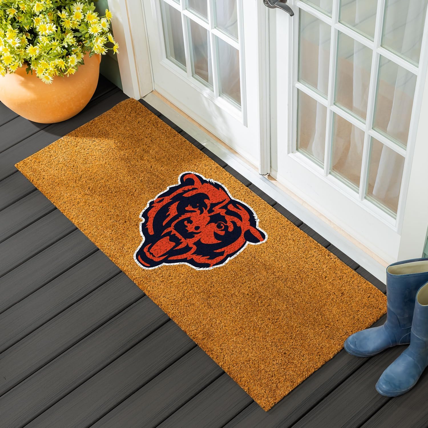 Team Sports America NFL Entrance Doormat | 28 x 16 Inches | Embossed Cross Hatch | Non - Slip Backing | Indoor and Outdoor Home Décor (Chicago Bears)