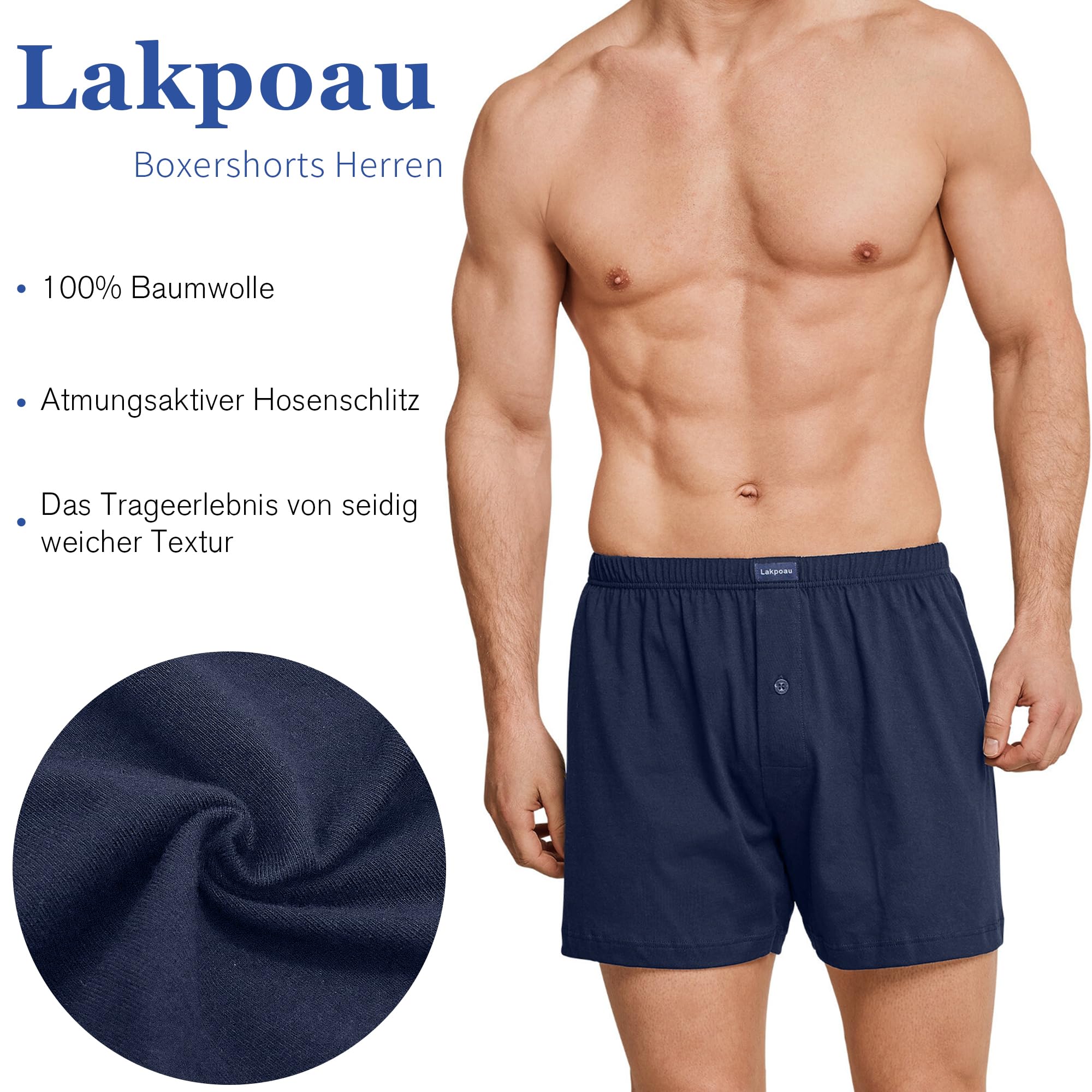 Boxershorts Herren 6er Pack Männer Unterhosen Weiche Lockere Boxer Unterwäsche Baumwolle Atmungsaktive Komfortable mit elastischem Bund Multipack Gr. M-4XL