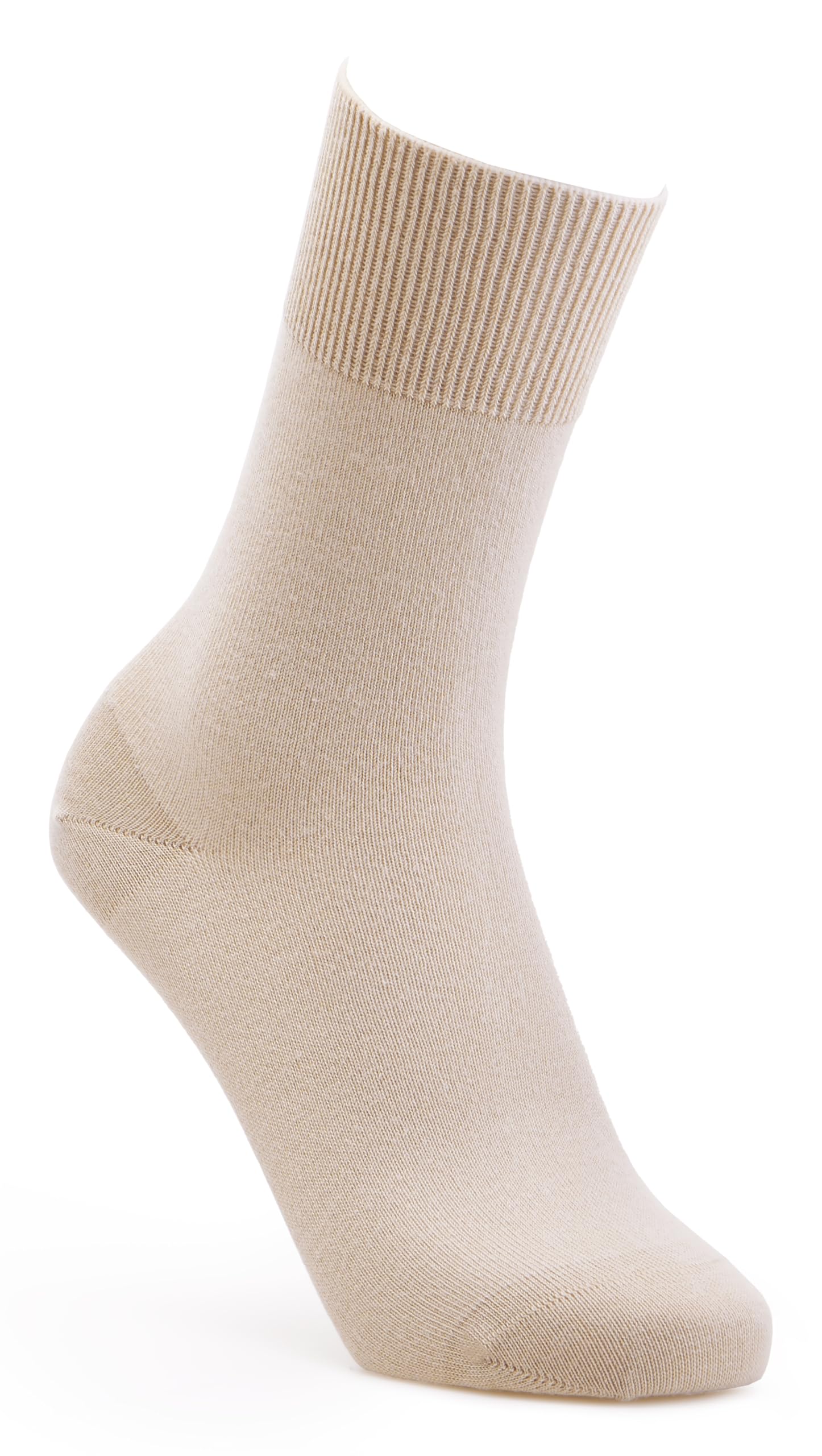 Cosyfeet Unisex Oatmeal Extra Roomy Cotton‑Rich Softhold® Mid‑Weight Seam‑Free Socks - S