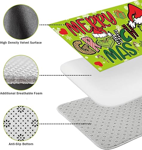 Miniatura 4 de Juego de 4 piezas de cortina de ducha de Navidad, juego de cortinas de ducha de Navidad Ho, alfombras antideslizantes, cubierta de tapa de inodoro y