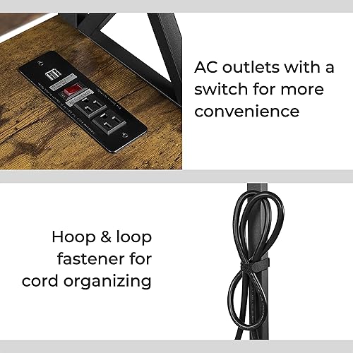 Miniatura 5 de Topeakmart Mesa consola con estación de carga, mesa de entrada estrecha de 40 pulgadas con 2 tomas de corriente y 2 puertos USB, mesa de pasillo