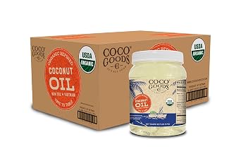 CocoGoodsCo Vietnam Single-Origin Organic Refined Coconut Oil 60 fl. oz, 6 pack - Gluten-free, Non-GMO, No Cholesterol - Great for Cooking and Baking with No Coconut Flavor and Scent