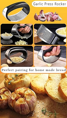 Miniatura 5 de Asador de ajo, horno de hierro fundido pre-sazonado, horno de ajo y prensas de ajo para cocina, cacerola de sopa de calabaza, parrilla de barbacoa,