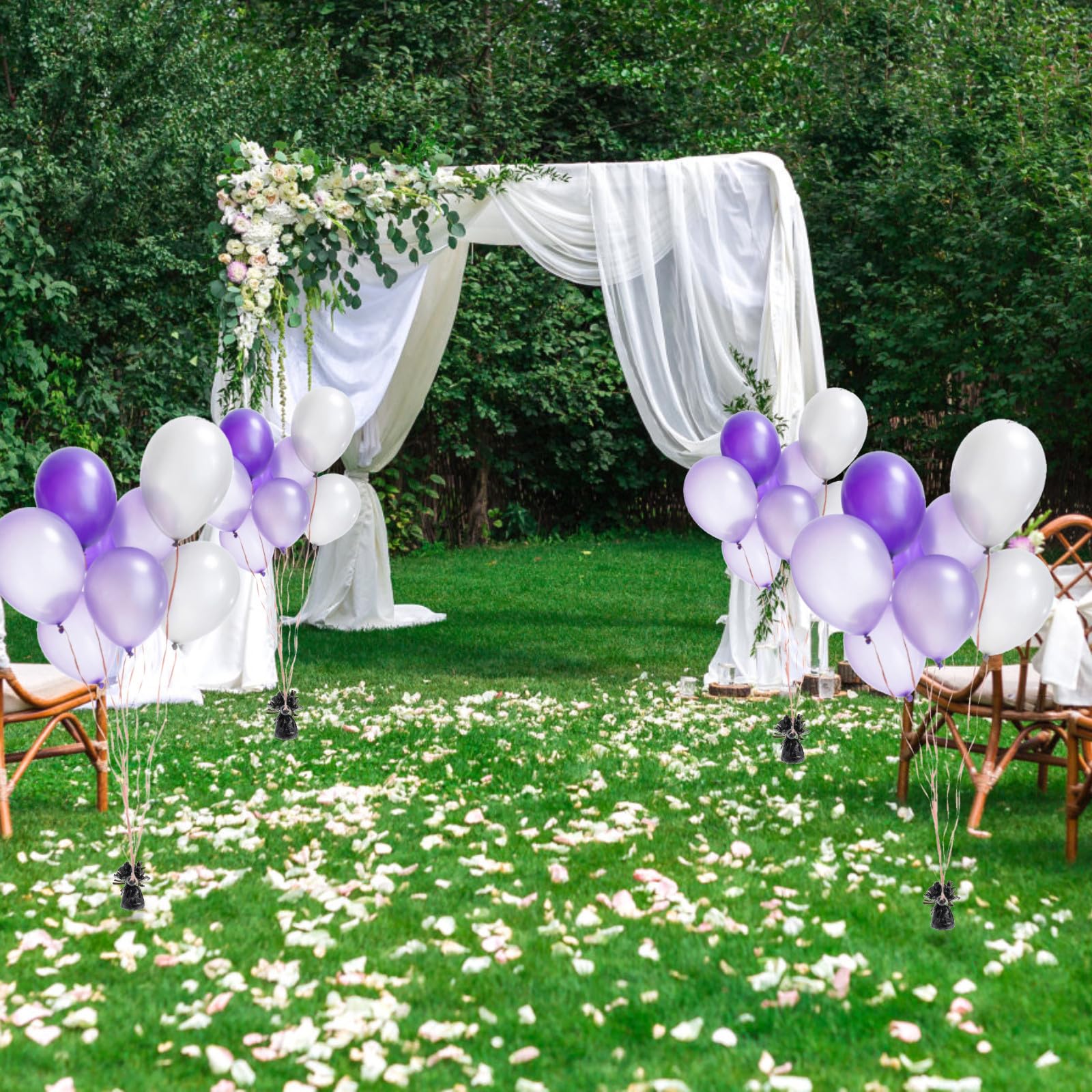 Blocco di Peso per Palloncini da Festa 12 Pezzi Nero | Calcestruzzo Rivestito in Alluminio, Piccolo Foro per Fissaggio, per Eventi Speciali e Cerimonie di Laurea
