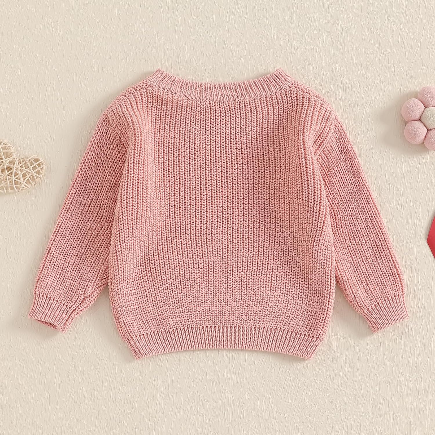 Newborn Baby Girl Sweater Long Sleeve Crew Neck Bow Embroidery Knitted Pullover Toddler Infant Girl Fall Sweatshirt - Image 2