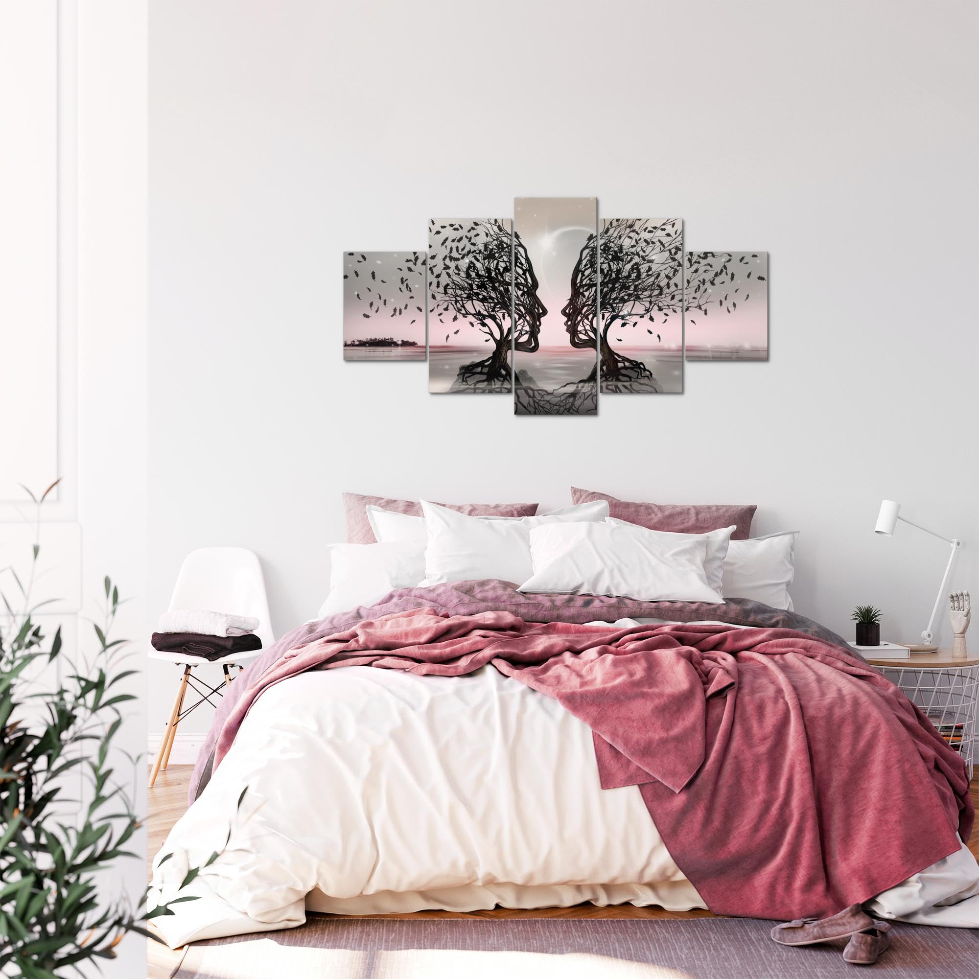 Runa Art Fiori Gigli Murali Tela Non Tessuta 5 Pezzi Astratto Bianco E Nero Camera Da Letto Corridoio 201353c