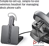 Vista 3 de Plantronics - Auriculares DECT inalámbricos CS540 (Poly) - Oreja única (Mono) Convertible (3 estilos de uso) - Se conecta al teléfono de escritorio