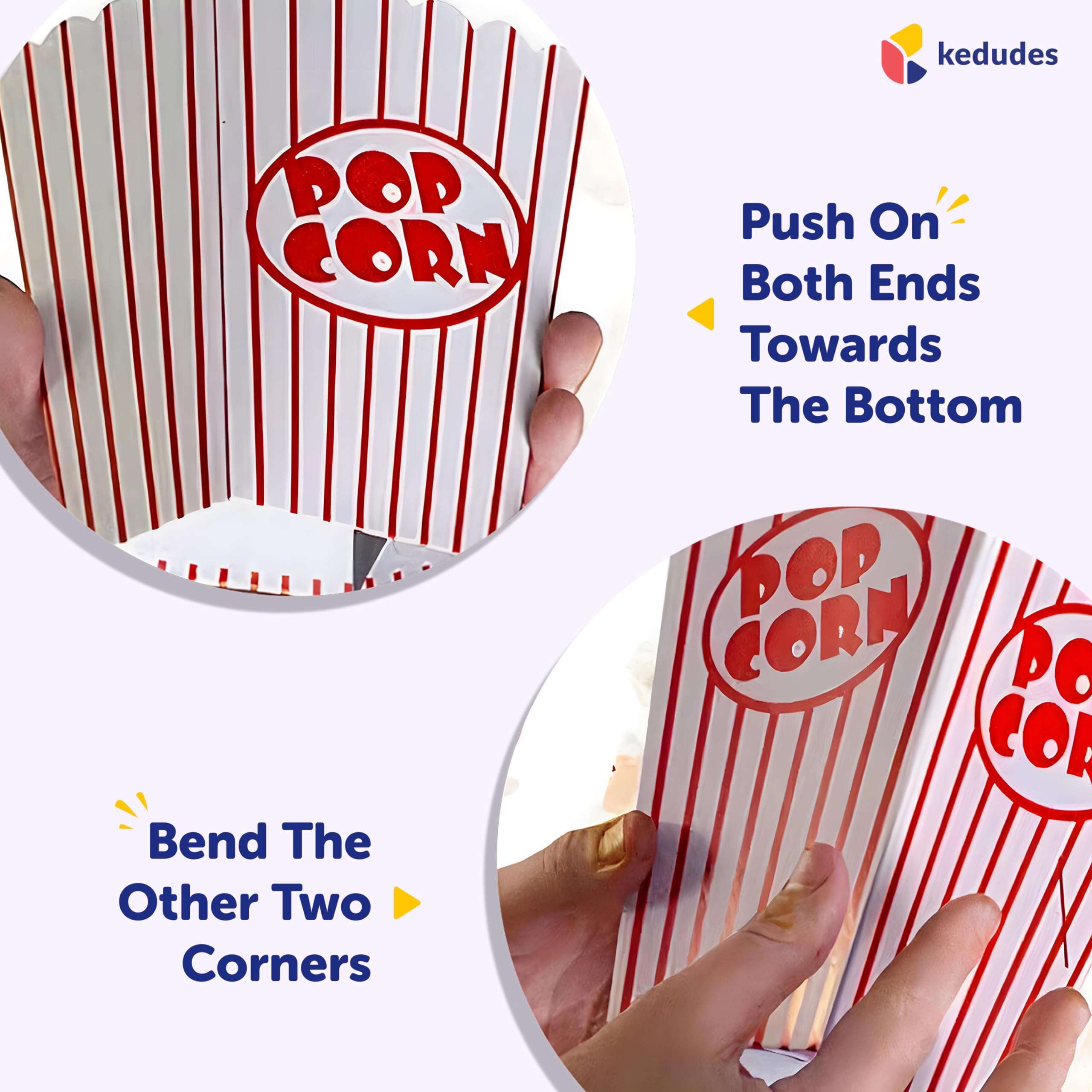 Cajas de palomitas de maíz de noche de cine para fiesta (paquete de 80) – Cubos de papel para palomitas de maíz – Bolsas de palomitas de maíz rojas y blancas para máquina de palomitas de maíz,