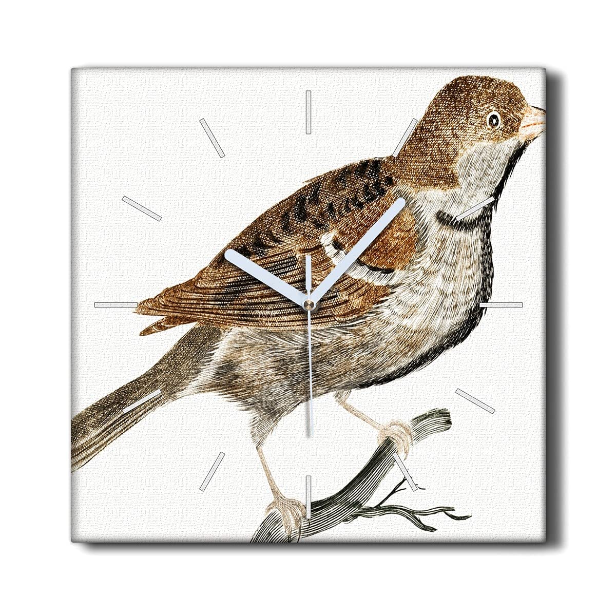 Horloge Murale Toile sans tic-tac 30x30 cm Nature Animaux Déco