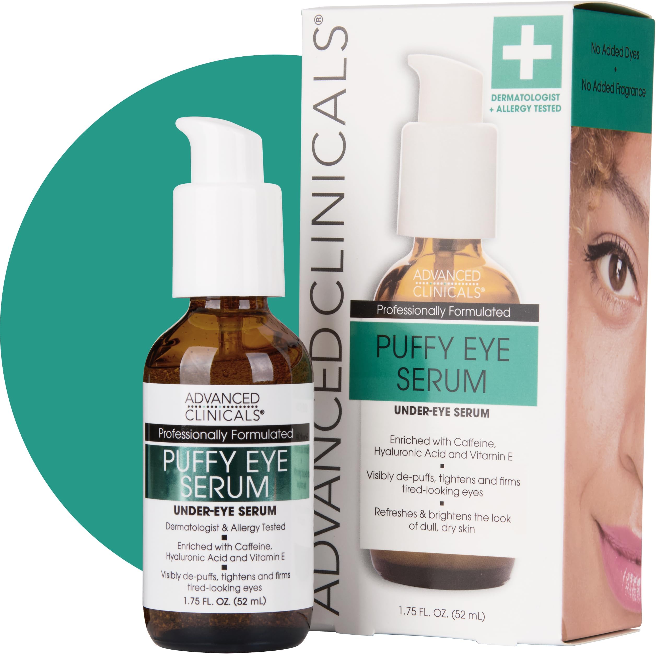 Puffy Eye Under Eye Serum | Visible Anti Aging Brightening Vitamin C + Caffeine Serum Helps Improve Look Of Puffiness, Fine Lines, Dark Circles, & Uneven Skin Tone, 1.75 Fl Oz