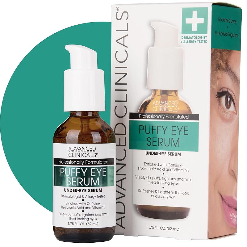 Sérum para a região dos olhos Advanced Clinicals com vitamina C, cafeína, peptídeos e ácido hialurônico, 50 mL