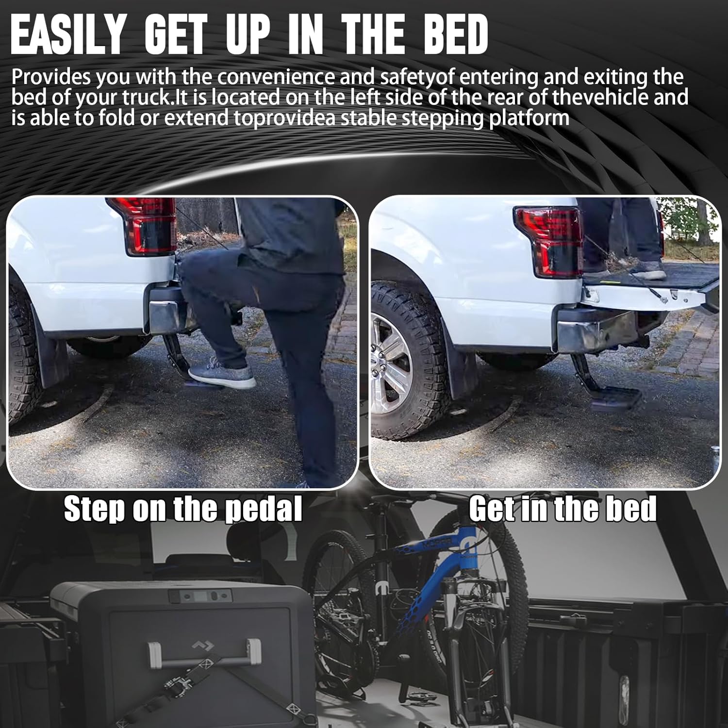 Rear Bed Step Retractable Bumper Truck Tailgate Step Fit Toyota Tundra 2022 2023 2024 2025 2026 Replaces PTS30-34000 PTS3034000