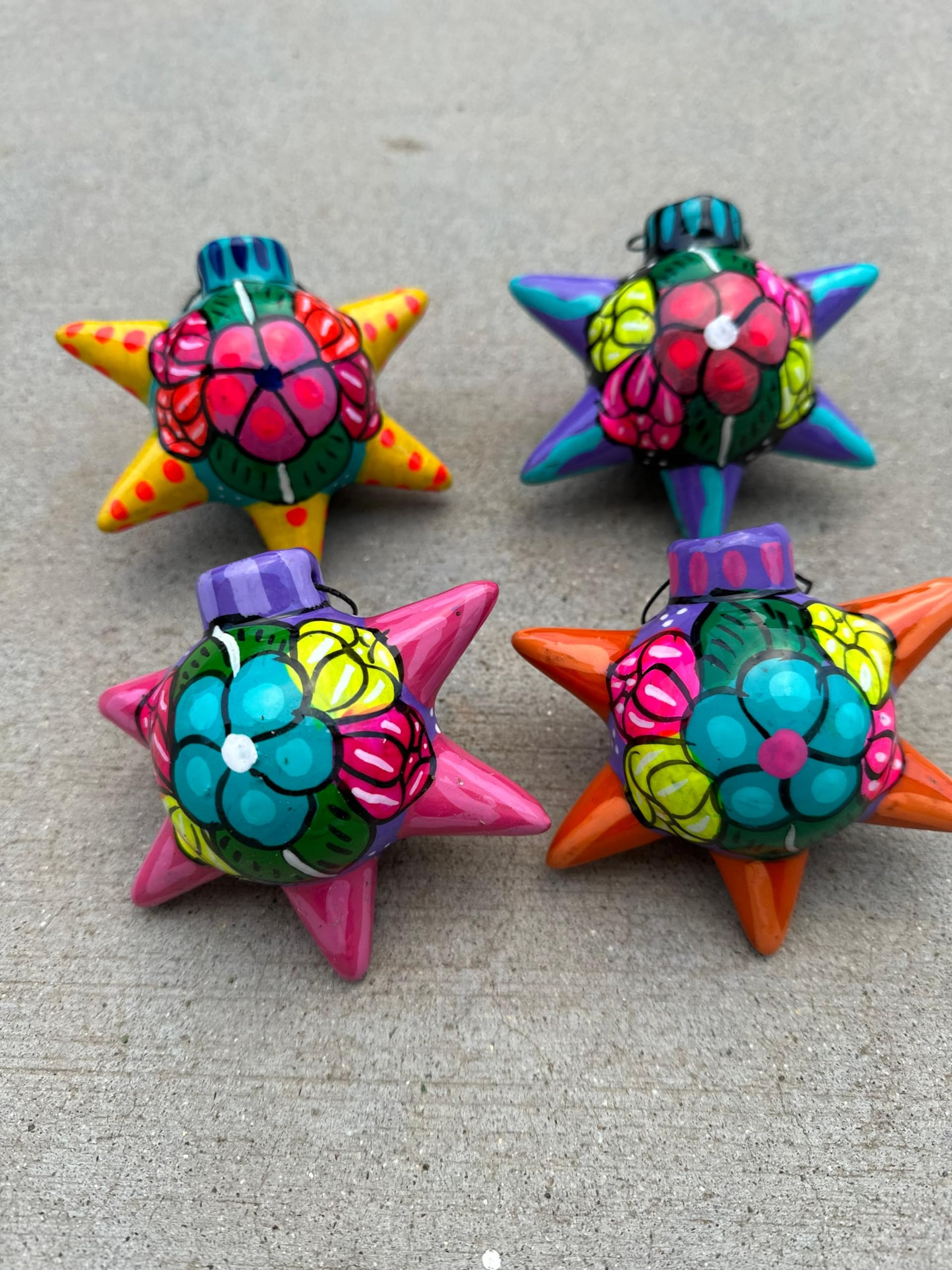 Amazon.com: Set of 4 Vibrant Handmade Mexican Pottery Talavera