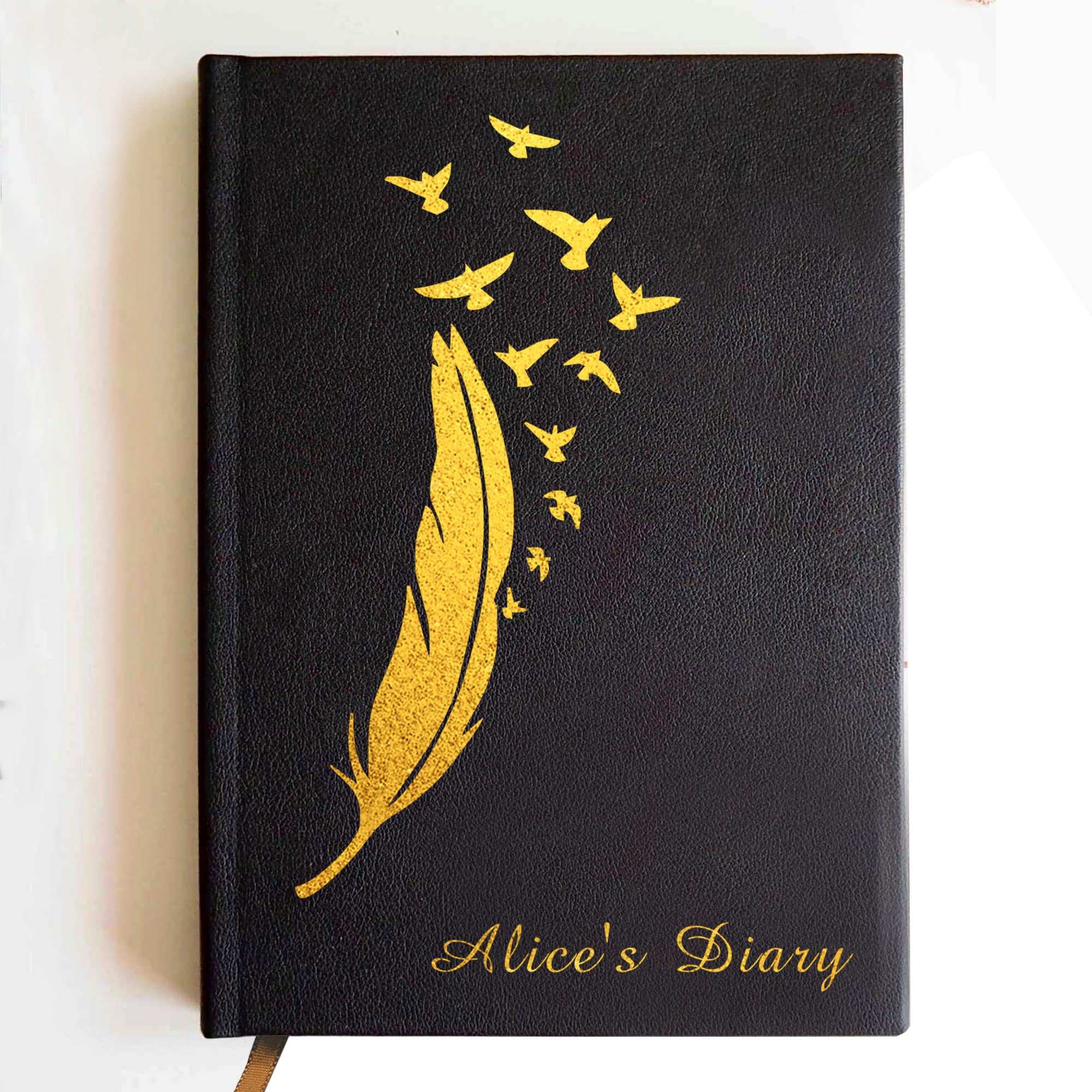 2027 Diary Personalised A5 Daily Notebook Teacher Planner Student Diaries Custom Gift 2027 Diary A5 One Page a Day Notebook for Home Office Teachers Friends Gifts of Christmas (Feather)