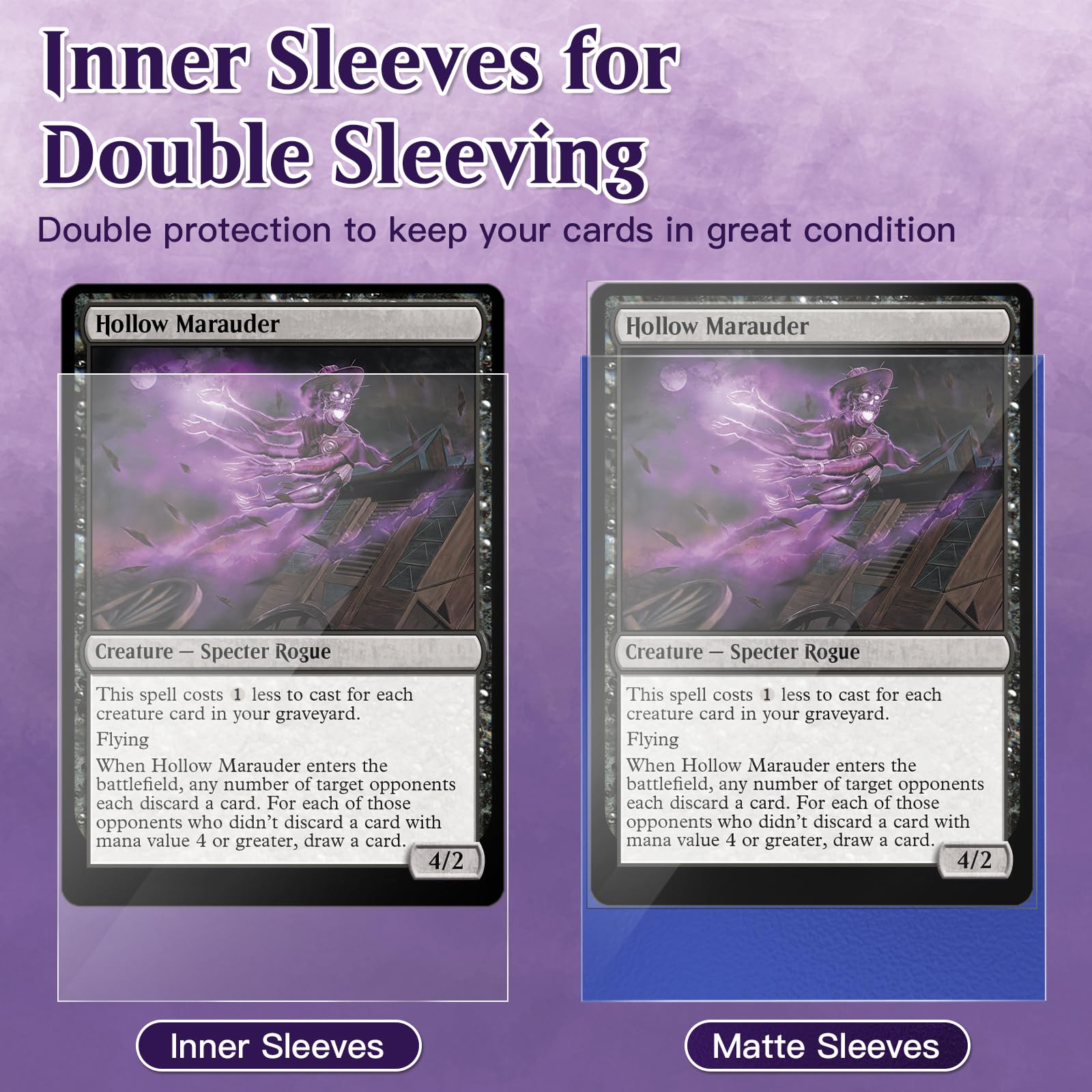 how to double sleeve mtg cards Amazon.com: 300 Pack Card Sleeves Clear, Perfect Fit Inner Sleeves Ideal  for Double-sleeving, Trading Card Sleeve Compatible with MTG, PKM, TCG and  Gaming Cards (60 Microns) : Toys & Games main image 1