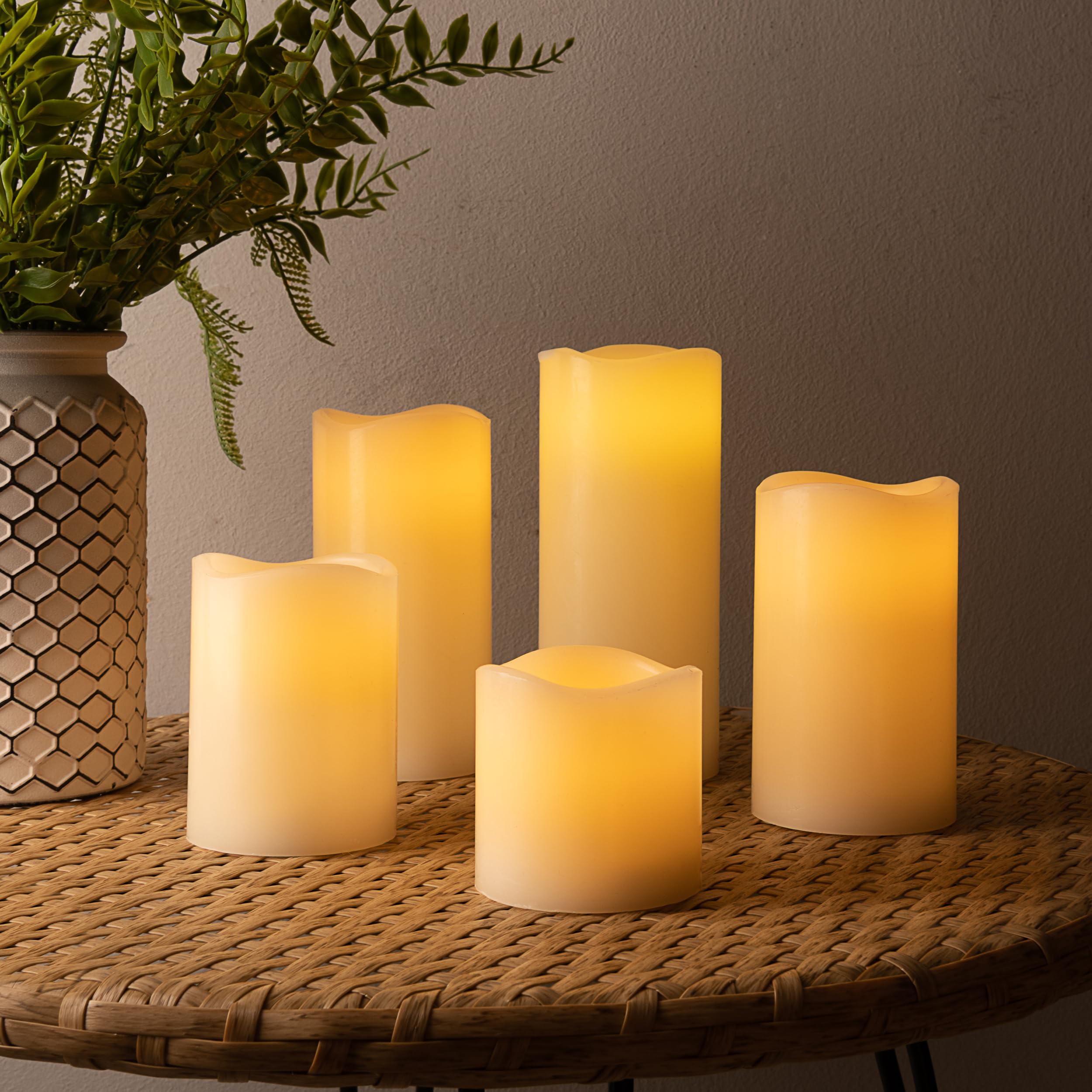 Monzana 10x velas con mando batería 10 modos diferentes y temporizador decoración guirnalda luminosa interior fiestas