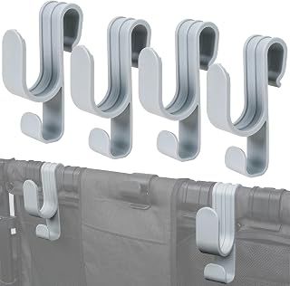 Double-Layer Multipurpose Side Stroller Hooks for Wonderfold Wagon W2 & W4, 4PCS | Fit Balance Bikes & Bags, Space-Saving Wonderfold Wagon Accessories, Heavy-Duty 88lbs Load Capacity