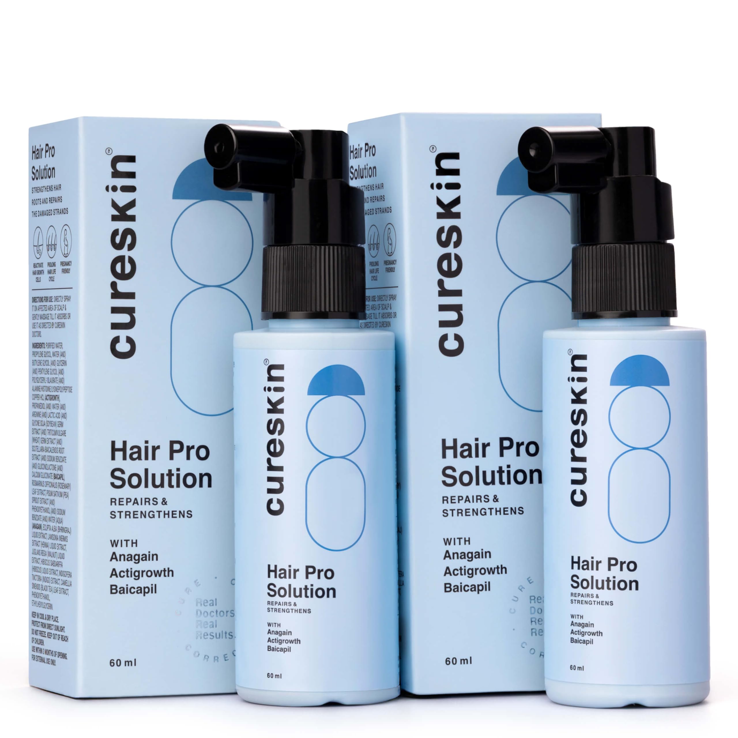 Cureskin Hair Growth Serum Rosemary Hair Spray | Rosemary Oil for Hair | Anti Hair Fall Serum for Men & Women | Strengthen Roots, Nourish Scalp, 60 ml (Pack of 2)