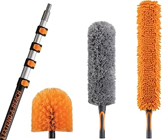 24 Foot High Reach Duster Kit with 5-18 ft Telescopic Extension Pole