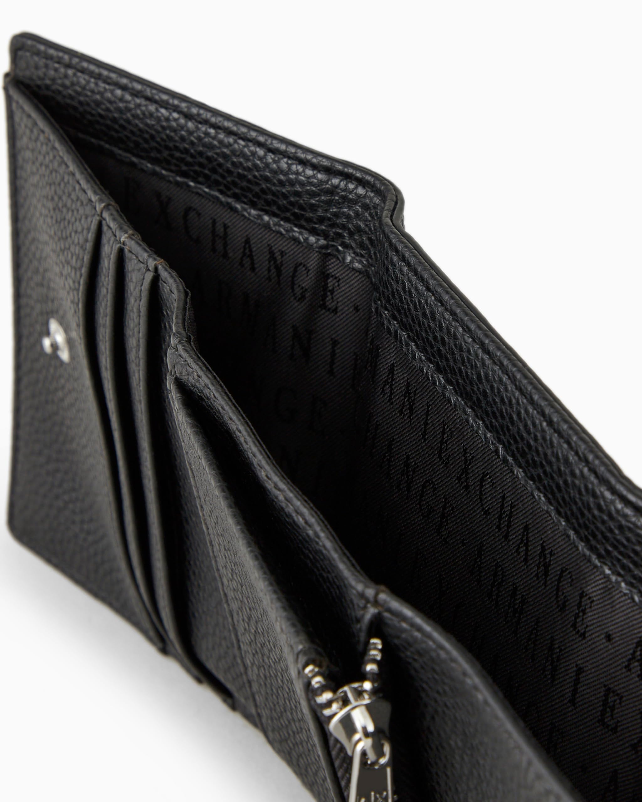 Armani Exchange Essential Wave, Logo Argento, Portafoglio Bi-Fold da Donna