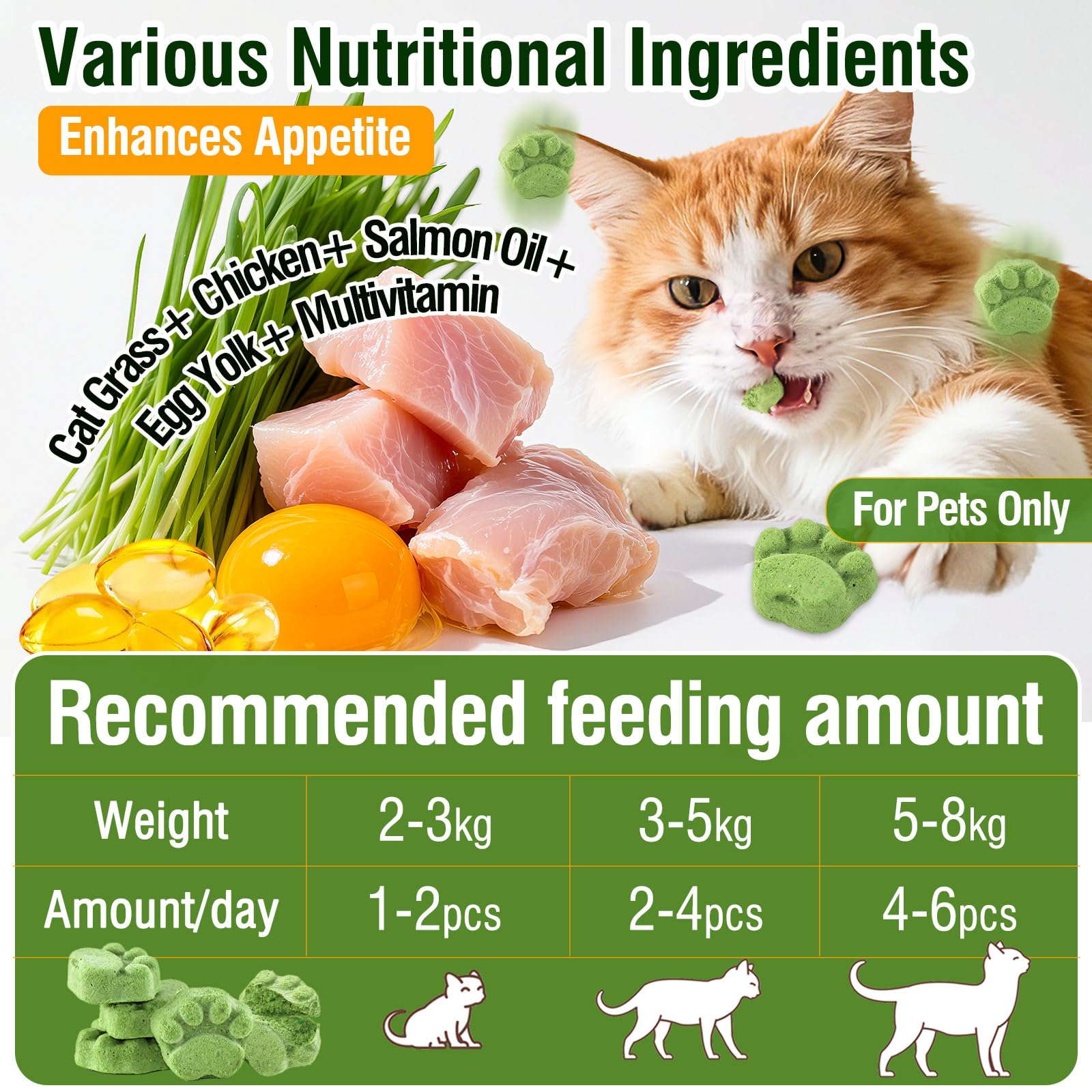 100g Bastoncini di Erba for Gatti, Snack per Gatti Erba da Gatto, Giocattolo Dentale per Gatto, Liofilizzato con Erba Gatta per la Pulizia dei Denti
