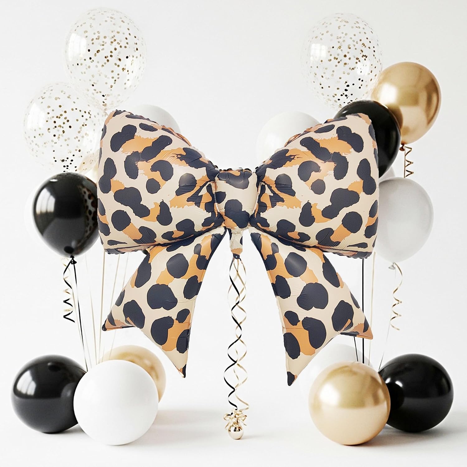 Cheetah Print Bow Balloon, Sweet 16 Birthday Decorations, Leopard Foil Bow