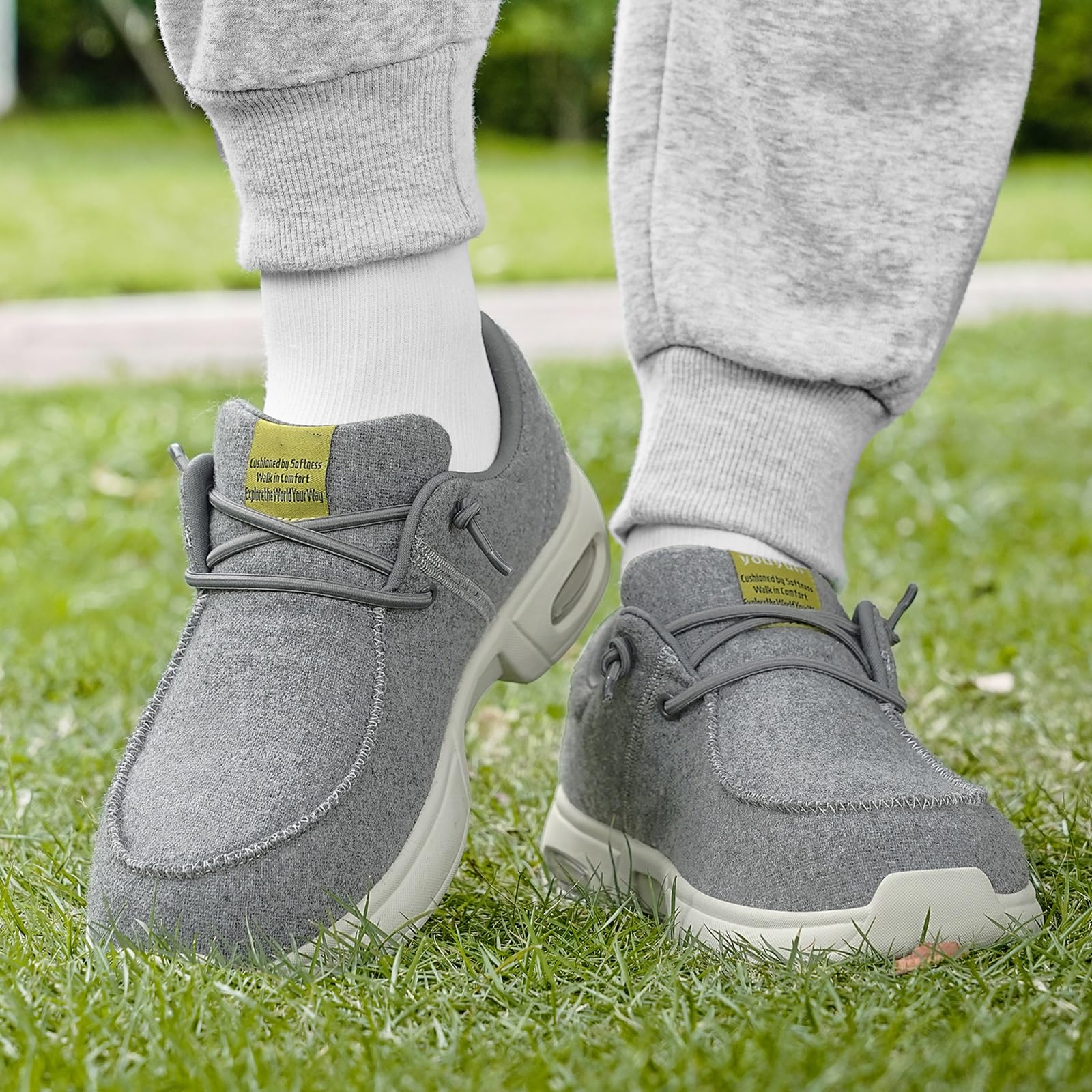 Damskie buty do chodzenia dla diabetyków Męskie wsuwane buty sportowe - bardzo szerokie Lekkie, oddychające, antypoślizgowe Modne tenisówki do uprawiania sportu i biegania(Szary,EU 46)