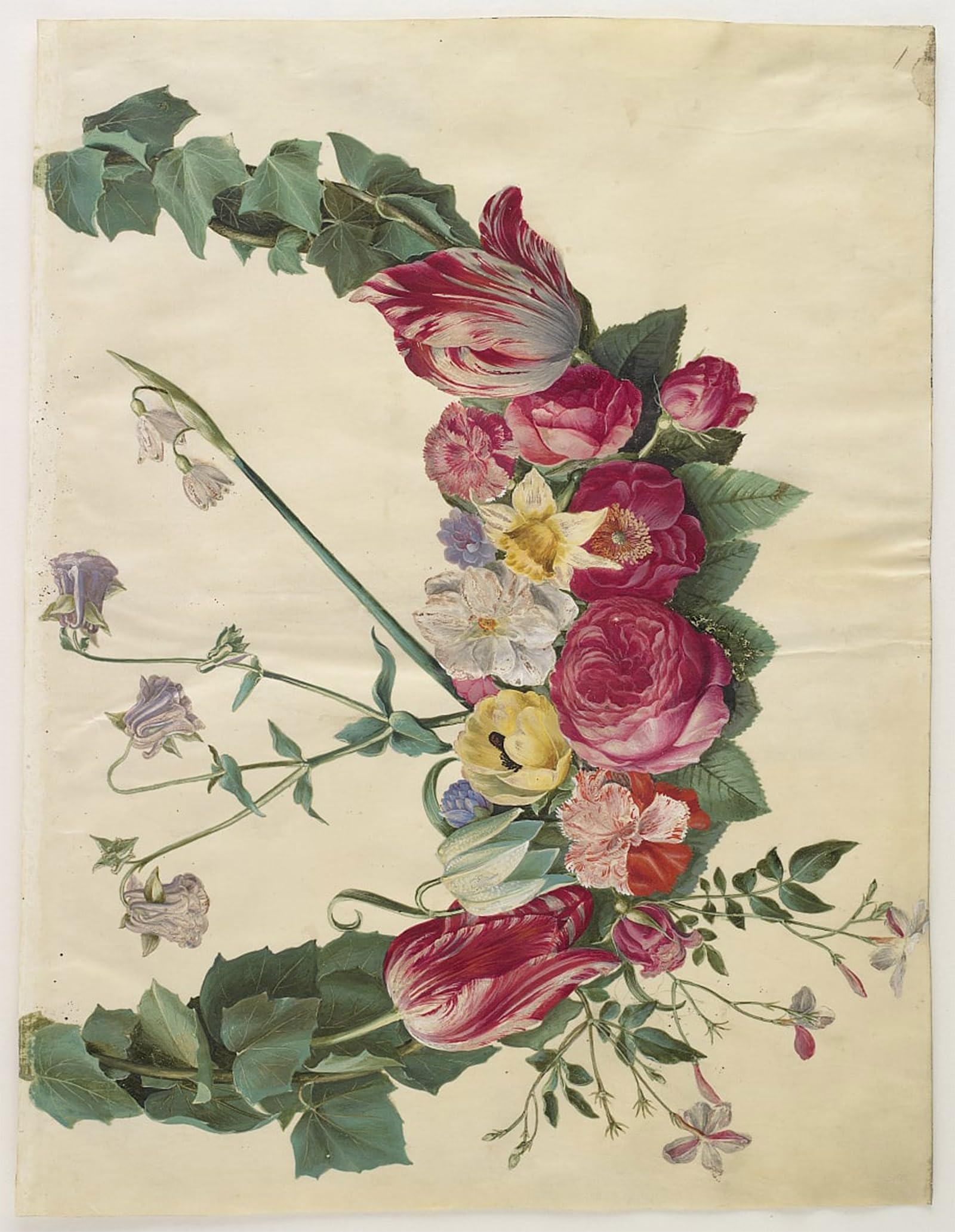 SERENDIPITP Retro Picture Poster Wall Art Pictures Painting Blomsterranke by Hans Simon Holtzbecker Wall Art Canvas Print for Wall Decor 60x90cm
