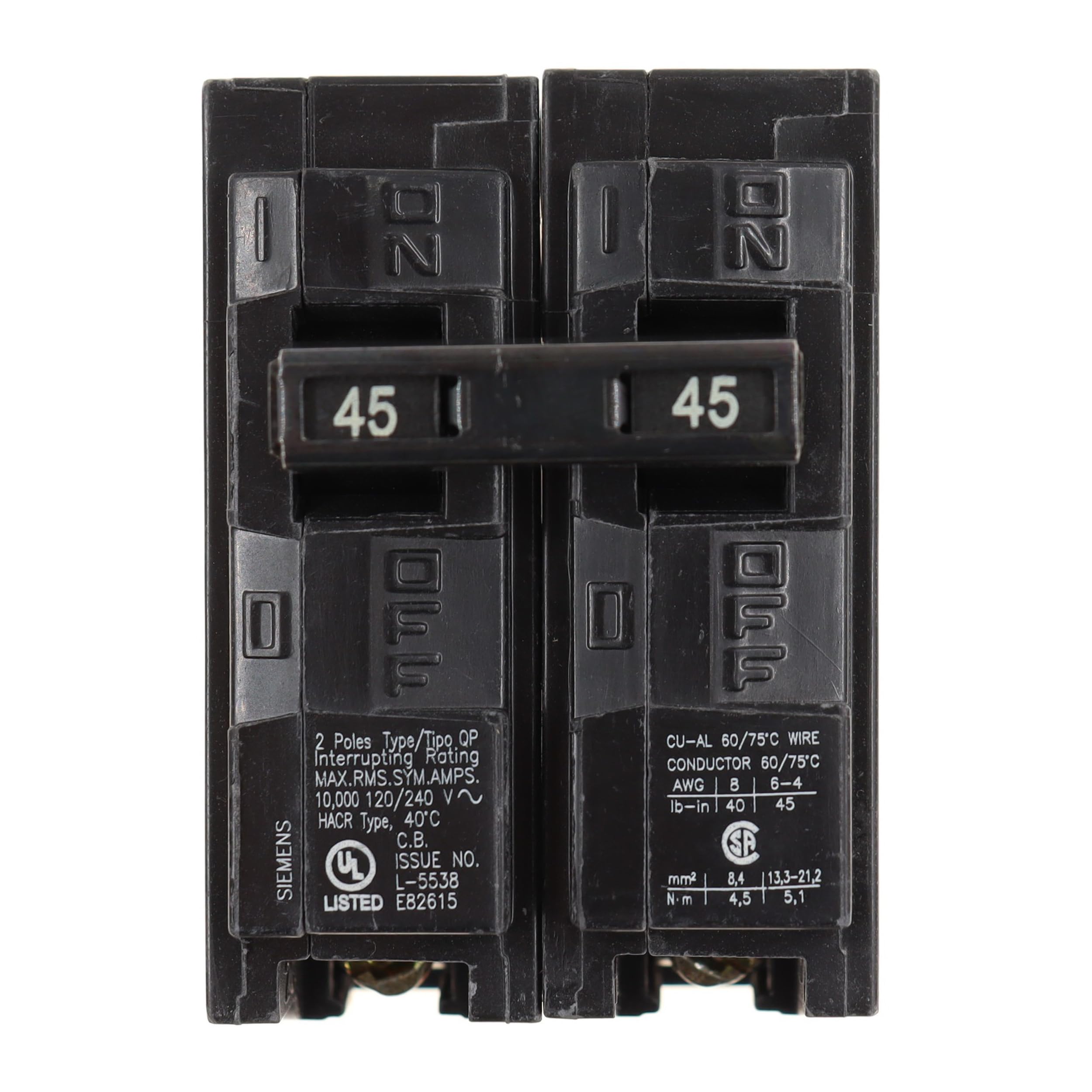 Siemens -HI Q235 35-Amp Double Pole Type QP Circuit Breaker, black — Amazon image 20