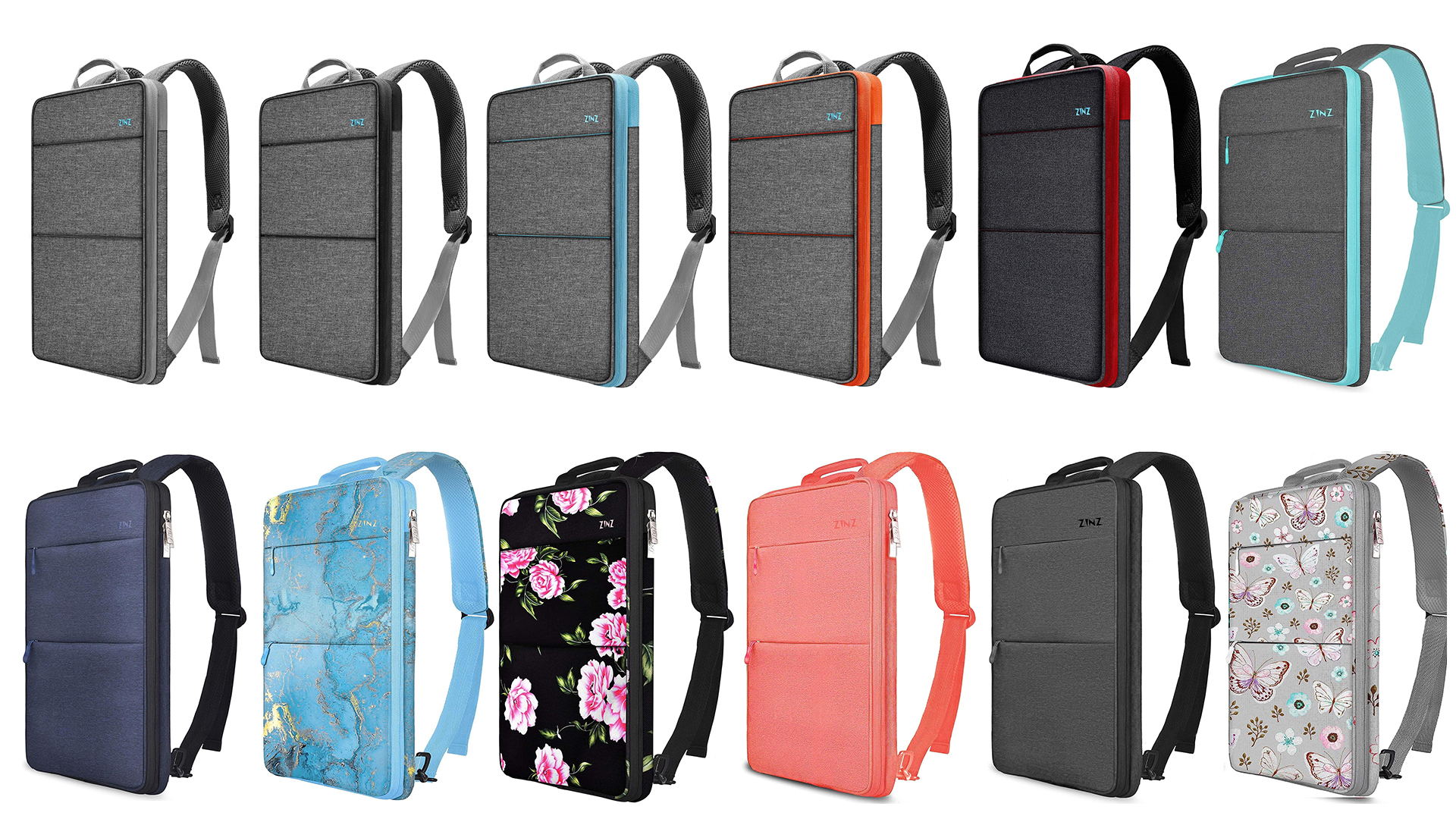 ZINZ Slank en Uitbreidbaar 15 15.6 16 inch Laptop Rugzak Antidiefstal Zakelijke Reis-notebooktas, Multifunctionele Grote Capaciteit Dagrugzak voor Mannen en Vrouwen,B01RD01