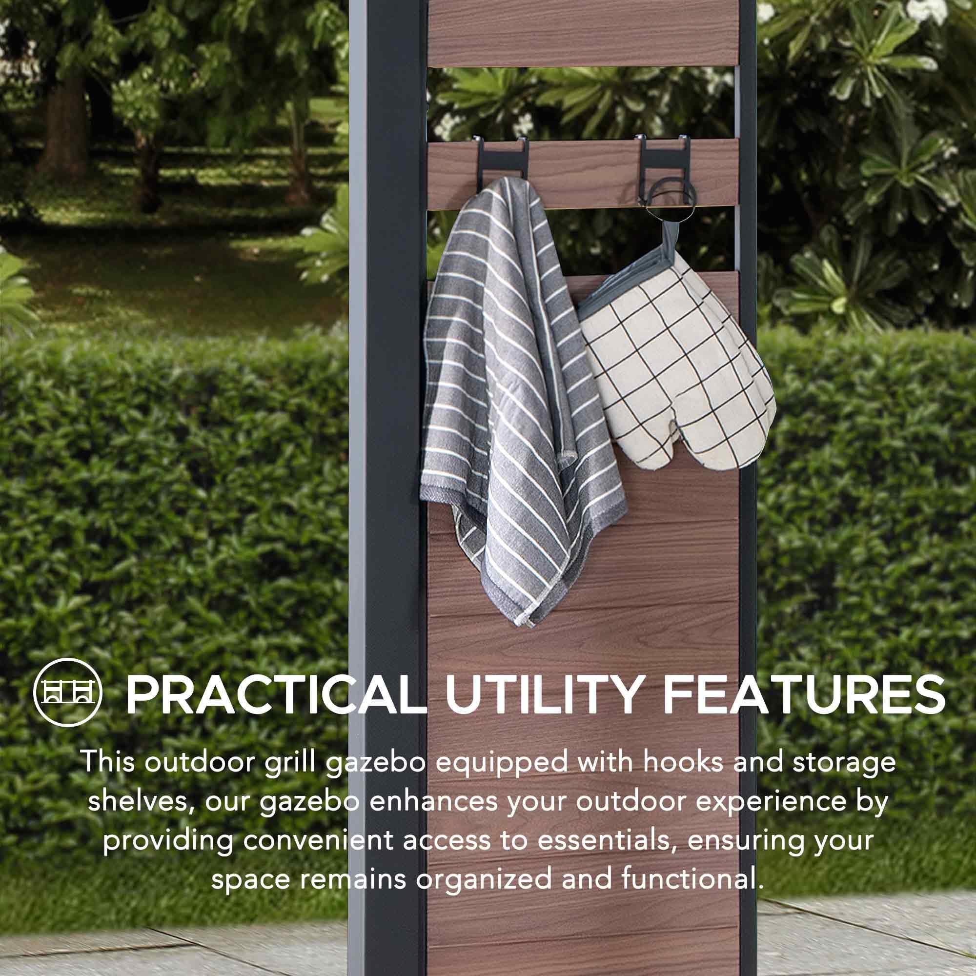 Amazon.co.jp: Sunjoy 7×9フィート グリルガゼボ 2段ハードトップ