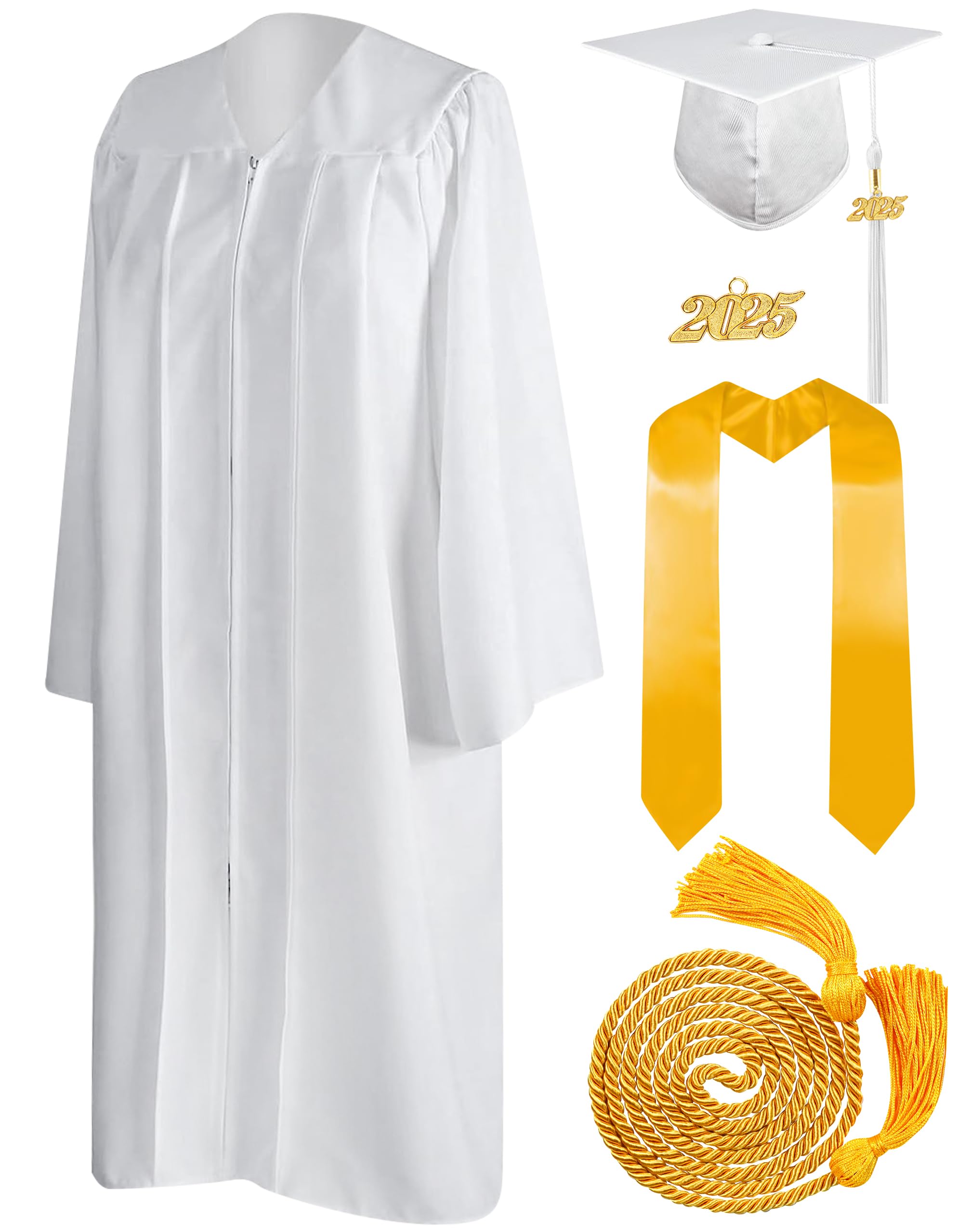 Mukum Graduation Cap and Gown 2026 Set with Tassel Honor Cord Graduation Stoles for High School College Bachelor