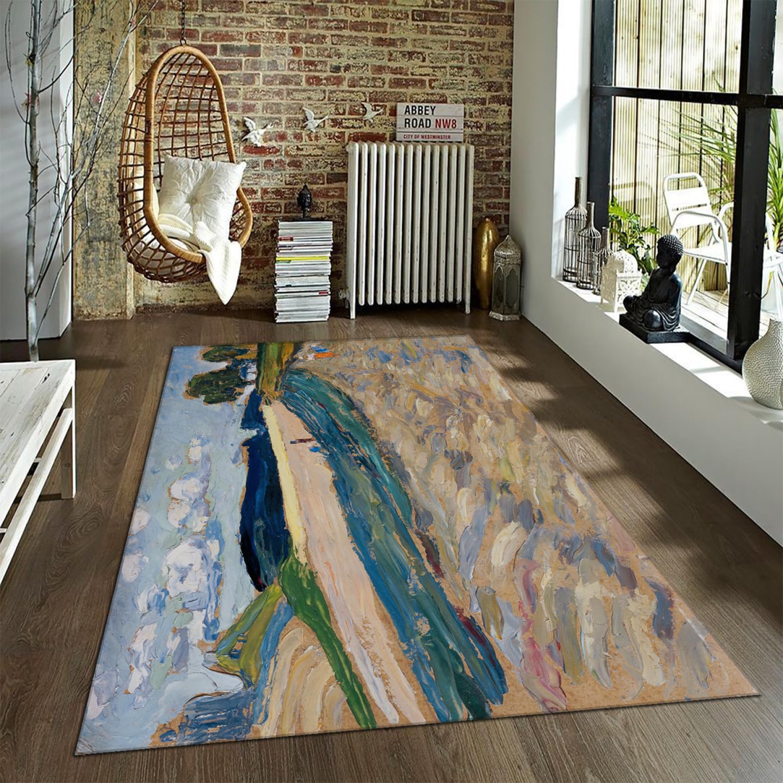 Tapis antidérapant pour chambre et salon lavable résistant aux animaux