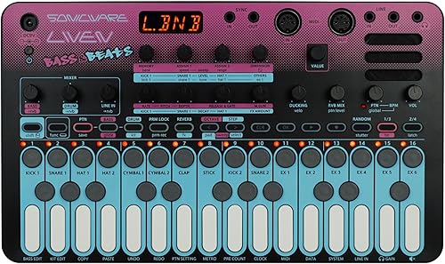 Sonicware Liven BASS&BEATS Sintetizador de Bajos de Tabla de Ondas y Máquina de Ritmos Groove Box