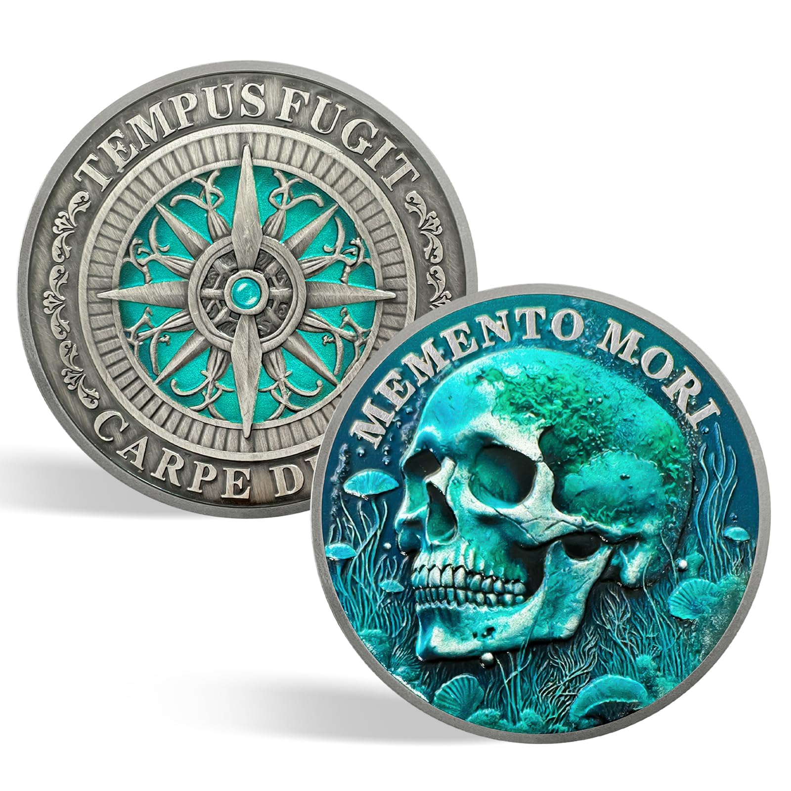 ACGZQY Memento Mori Coin, Carpe Diem Coins Inspirational Stoic Reminder Token