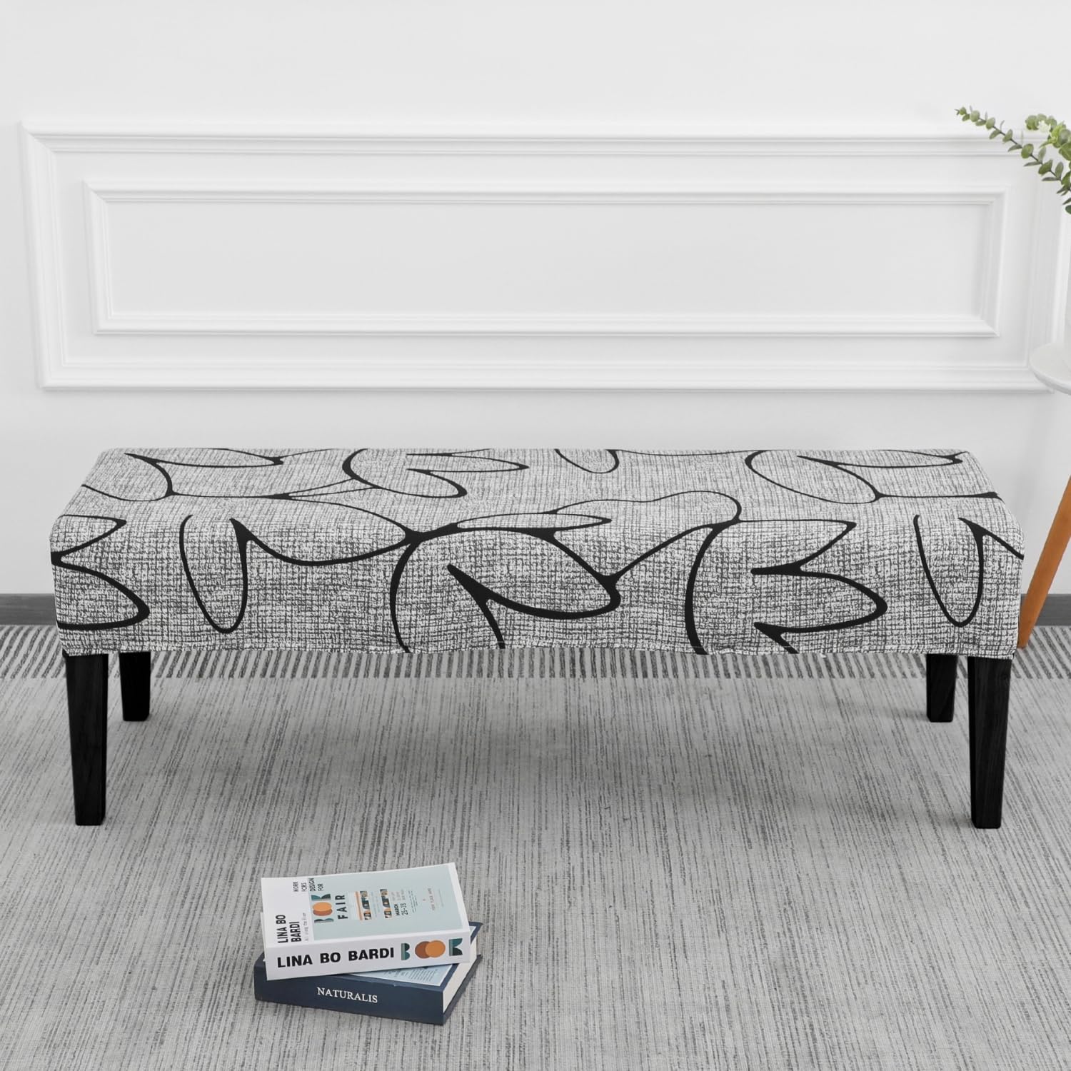 Kitchen Bench Cover SPRINGRICO Stretch Bench Slipcover Washable