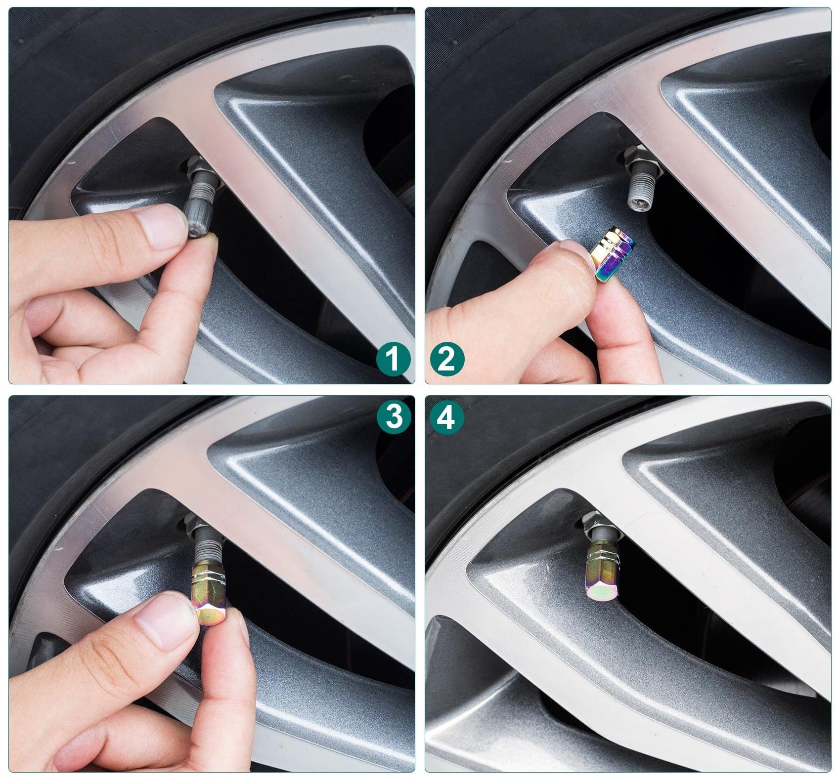 Tappi per valvole pneumatici, coperture universali per auto, camion