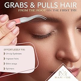 Surgical Tweezers for Ingrown Hair - Precision Sharp Needle Nose Pointed Tweezers for Splinters, Ticks & Glass Removal - Best for Eyebrow Hair, Facial Hair Removal (Light Pink)